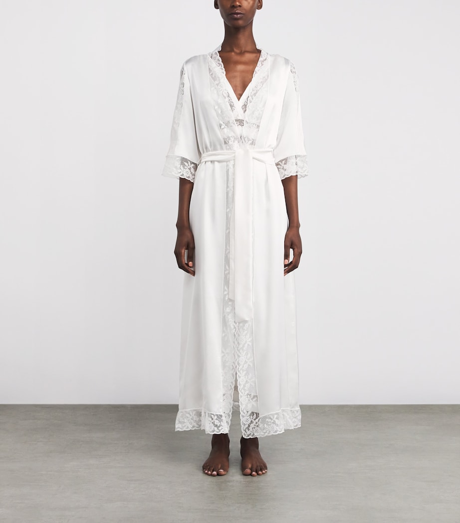 Loretta Caponi Womens Silk Elba Robe Sunrise Image 3
