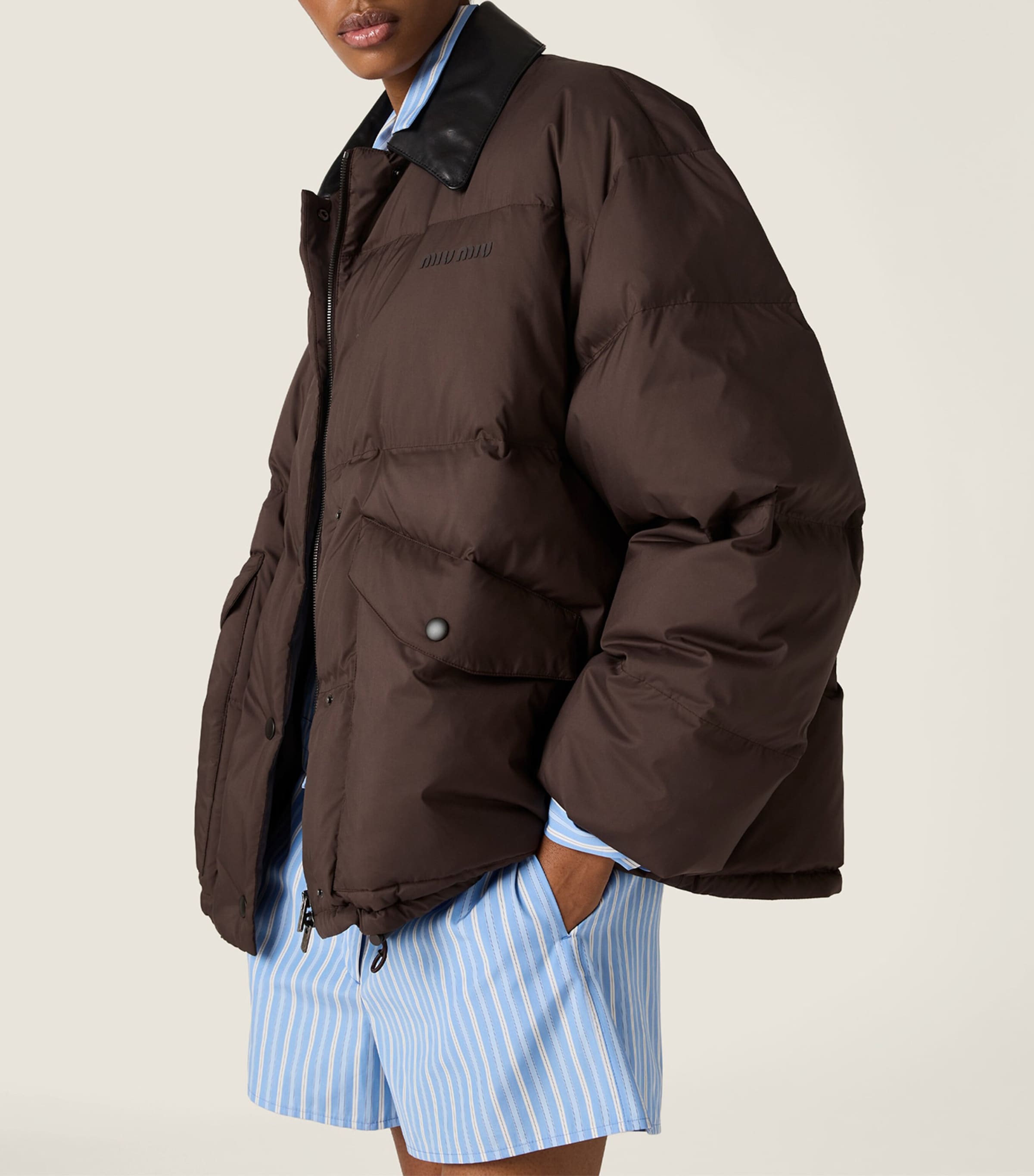 Down Technical Pongé Puffer Jacket F0192 Image 3