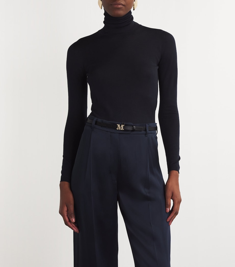 Leather Monogram Belt BLACK Image 2