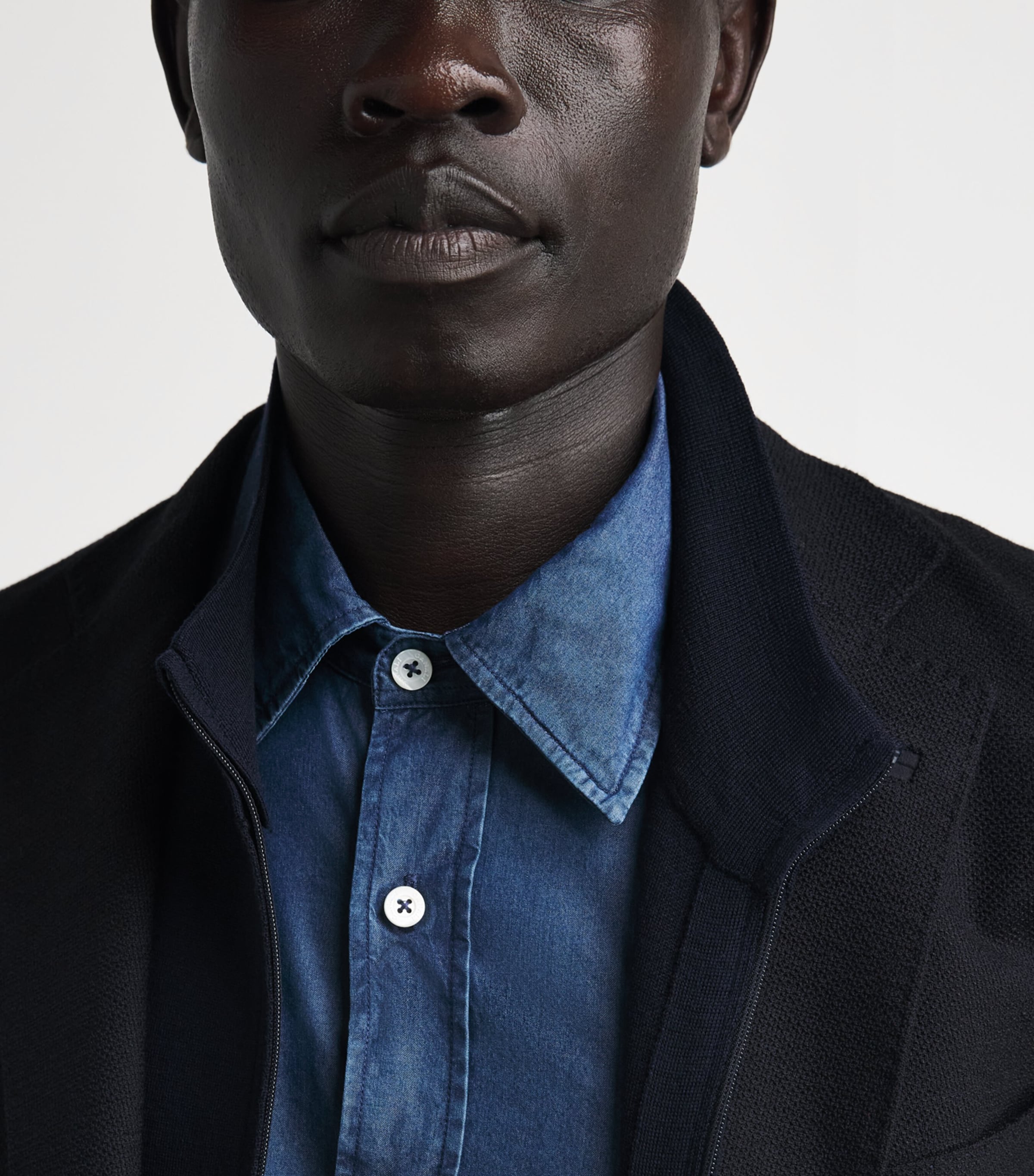 Canali Mens Denim Shirt Image 3
