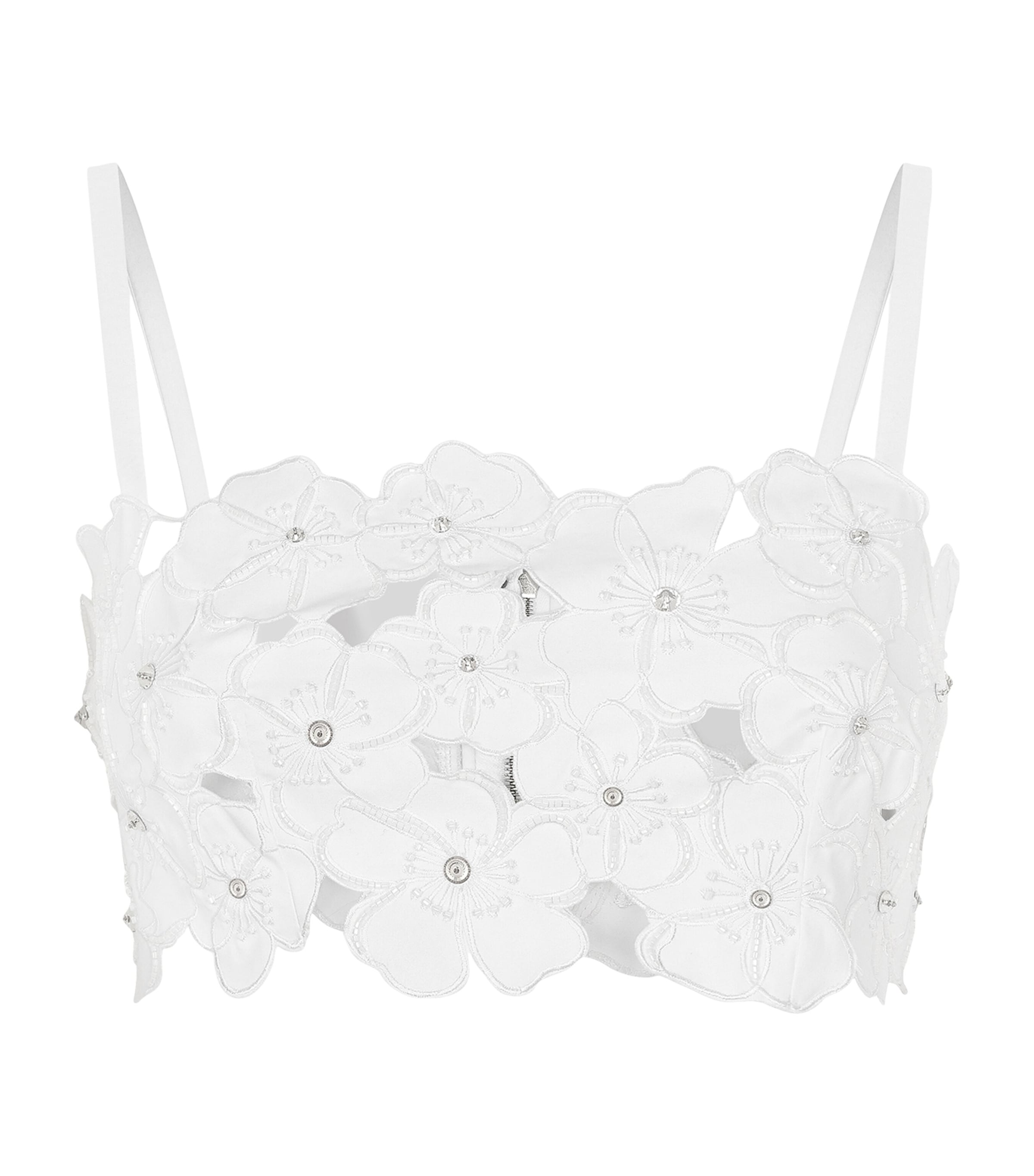 Dolce & Gabbana Cotton Cutout Crop Top In White