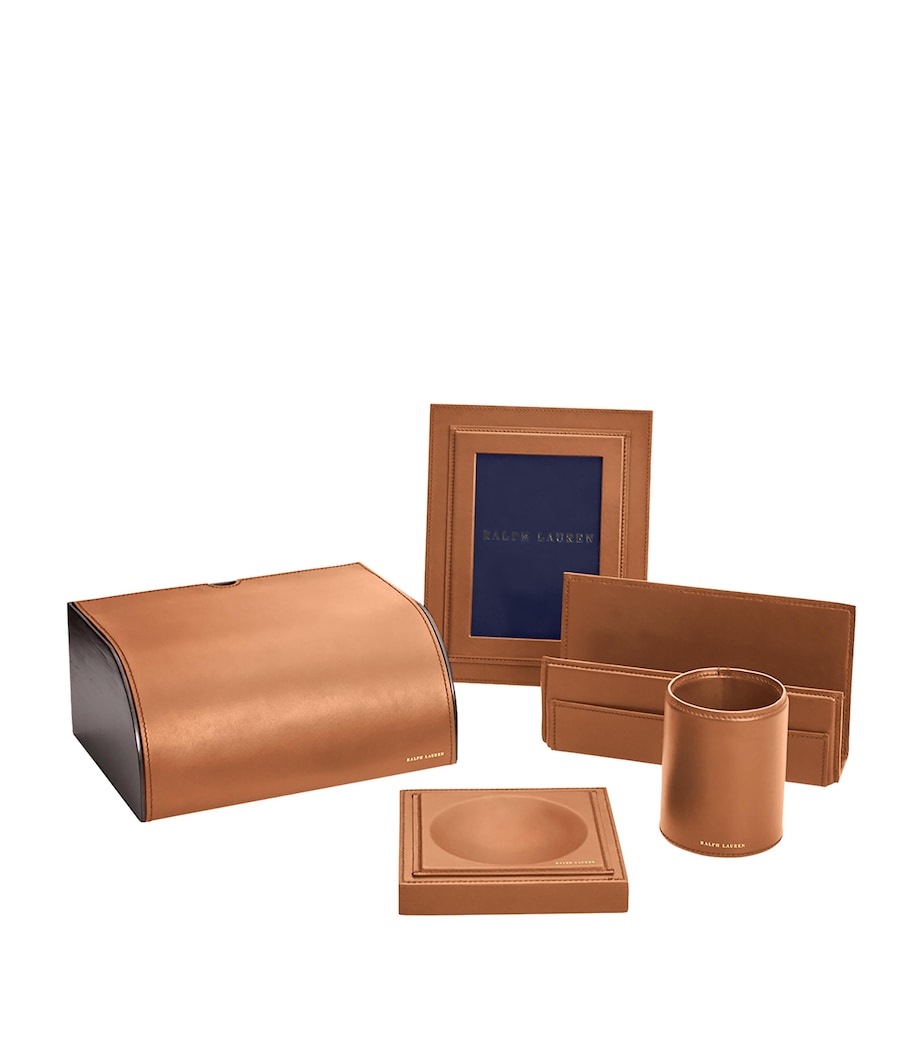 Ralph Lauren Home Leather Brennan Writer’s Box Saddle Image 3