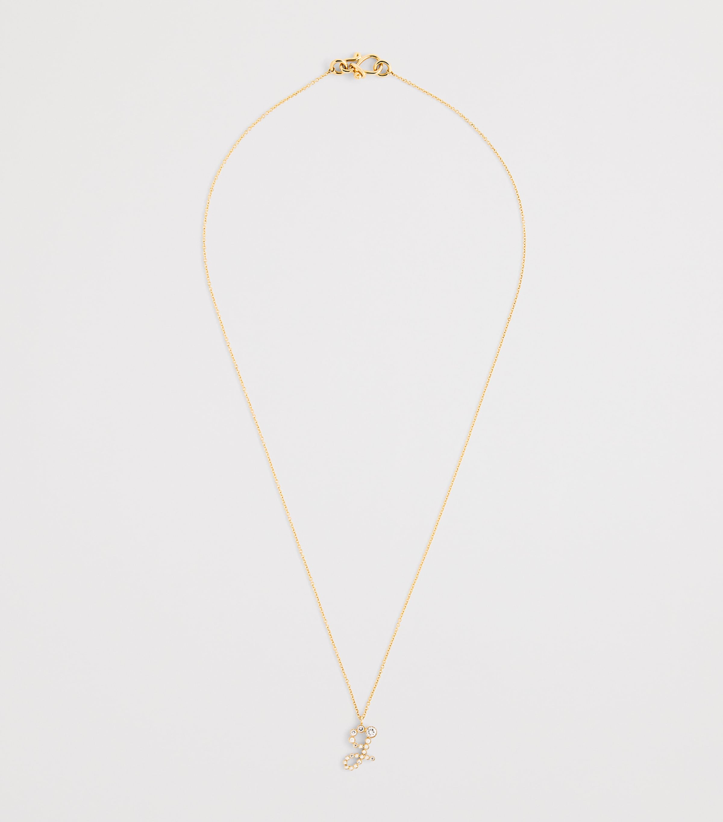 Yellow Gold and Diamond Soprano 'G' Necklace YELLOW GOLD Image 3