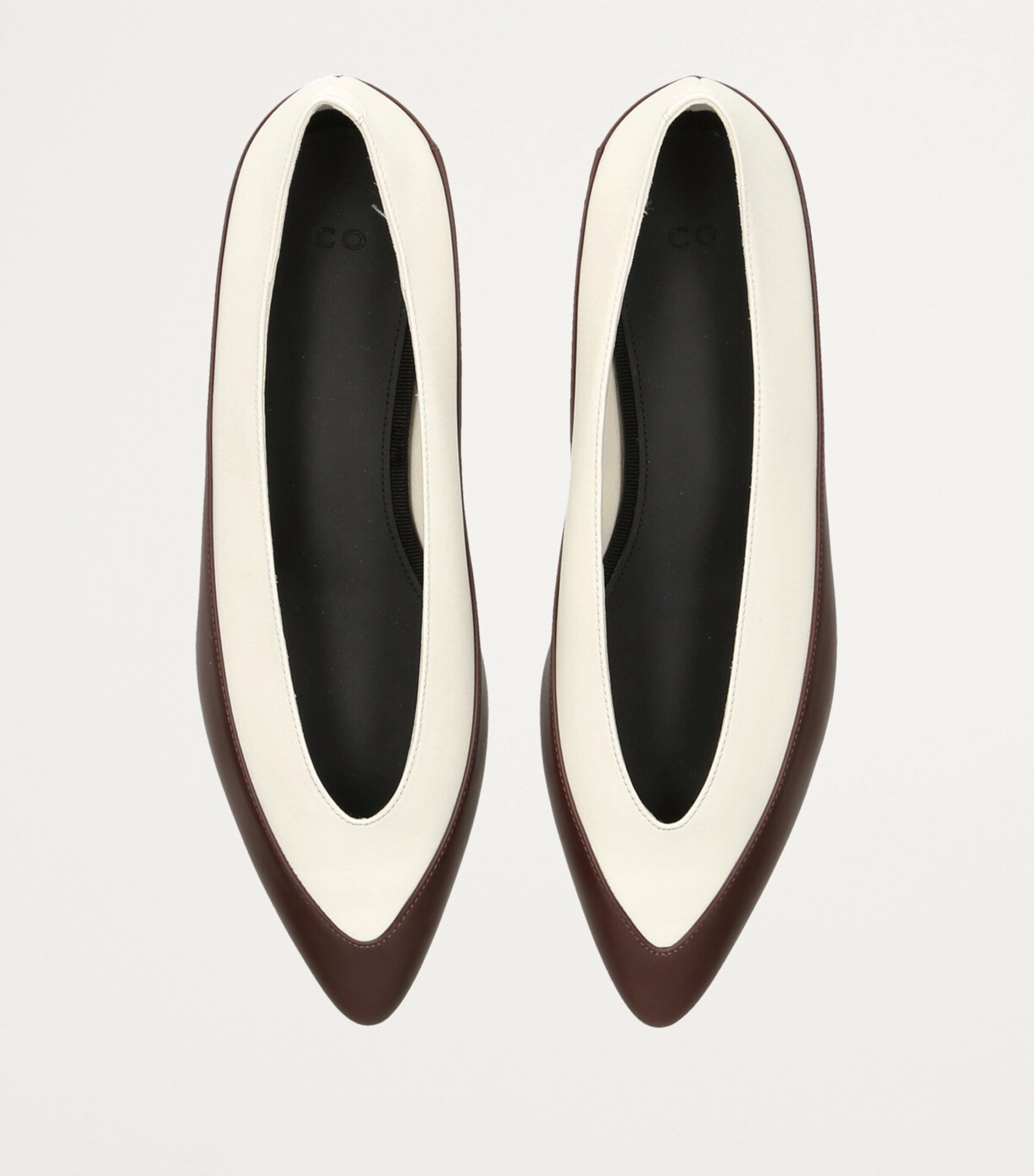 Co Bi-Colour Pointed Ballet Flats White/oth Image 6