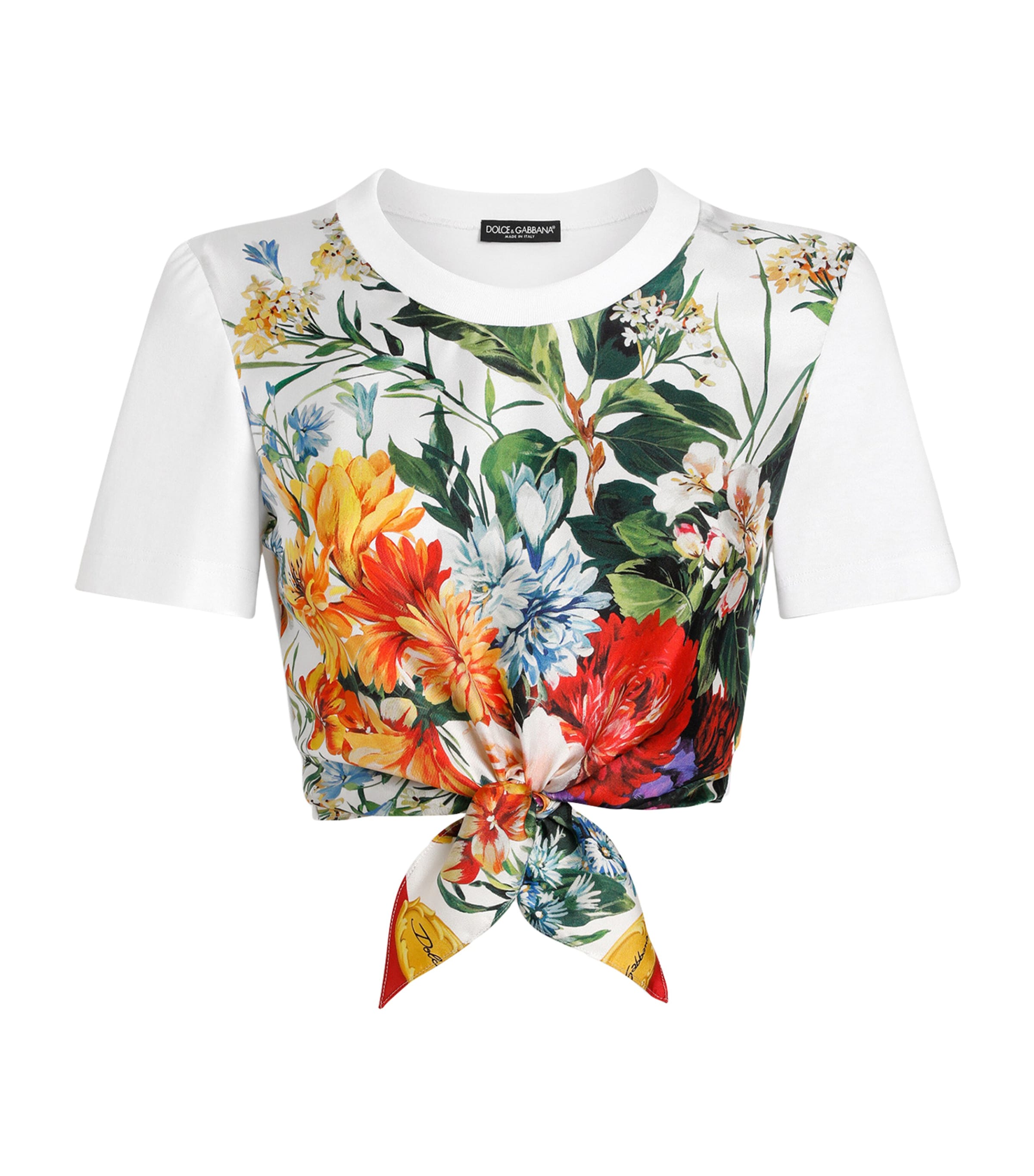 Dolce & Gabbana Cropped Printed T-shirt In Multi