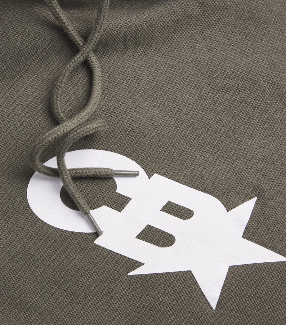 COLE BUXTON Mens Cotton Star Logo Hoodie Khaki Image 6