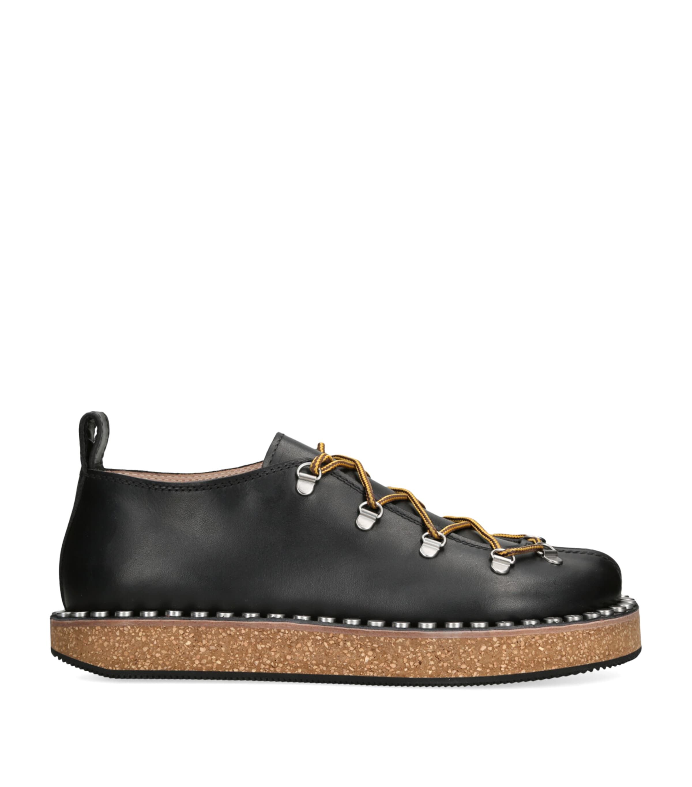 Loewe Leather Rivet Hiking Boots In Black