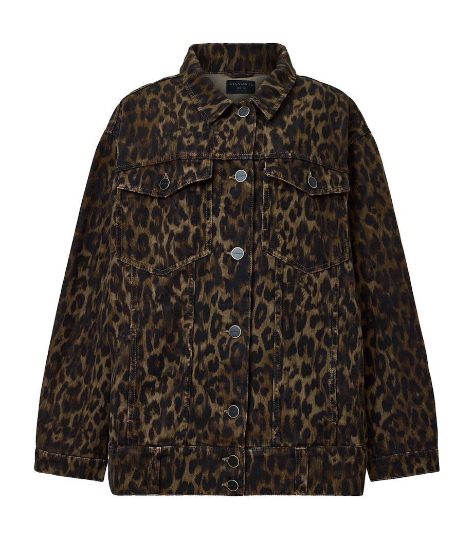 Leopard Print Willow Denim Jacket LEPPO BROWN Image 1