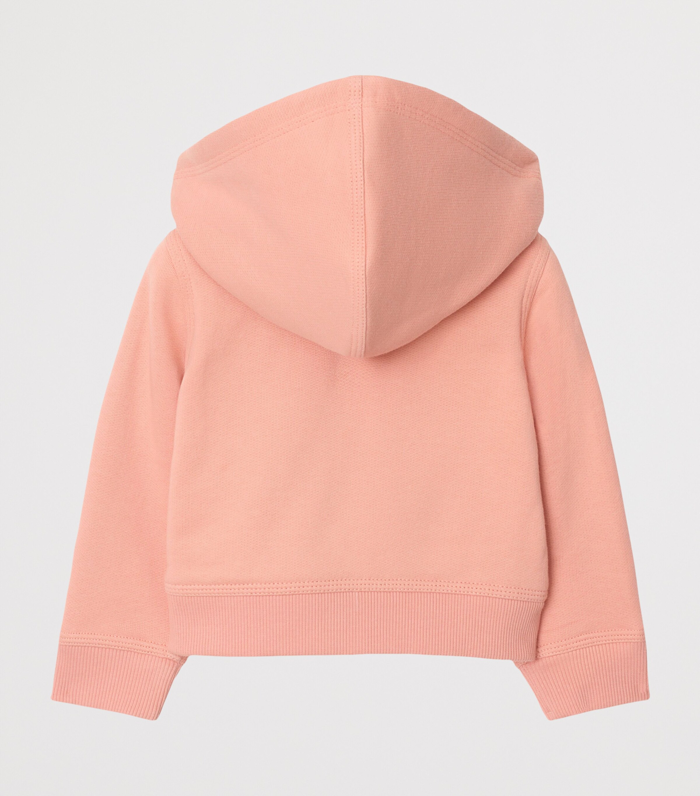 Organic Cotton Check-Trim Hoodie (6-24 Months) SLIPPER PINK Image 2