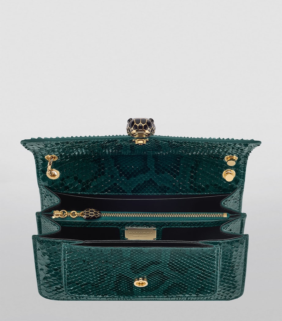 Python Leather Serpenti Forever Shoulder Bag GREEN DARK Image 5
