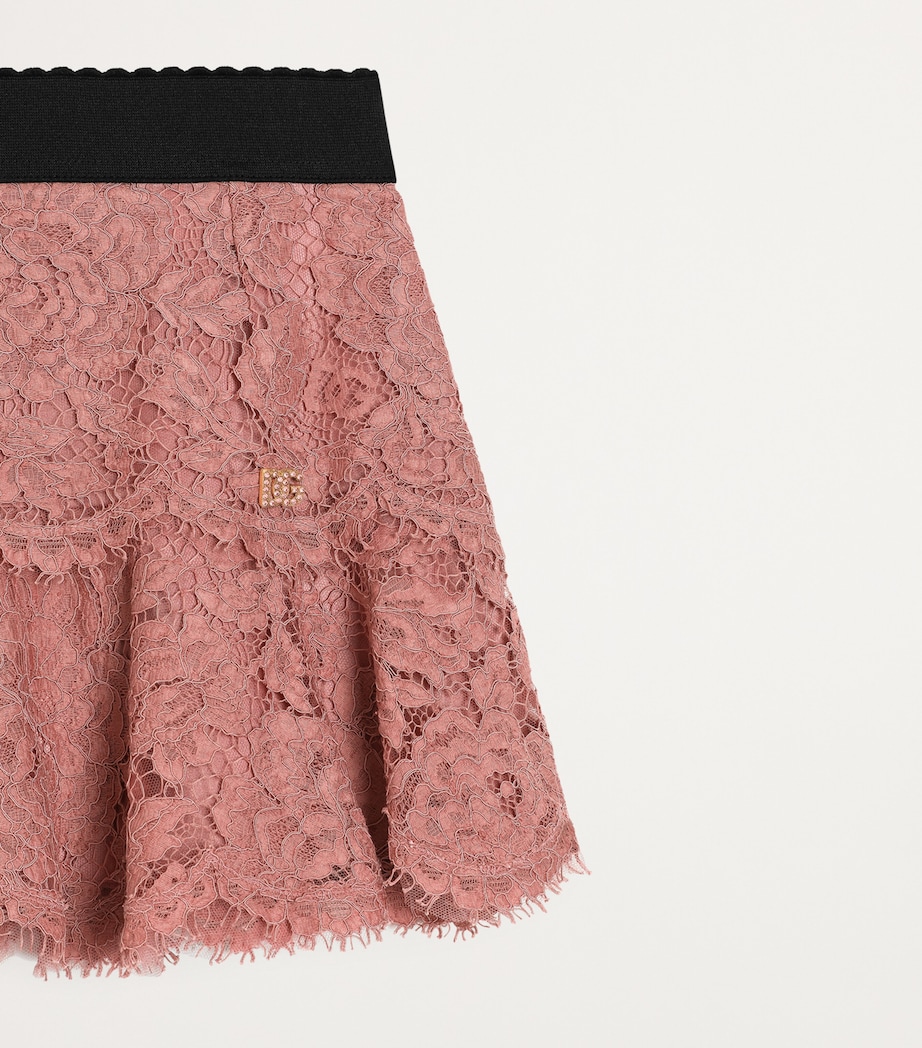 Lace DG Logo Skirt (8-12+ Years) F0473-DARK PINK Image 3