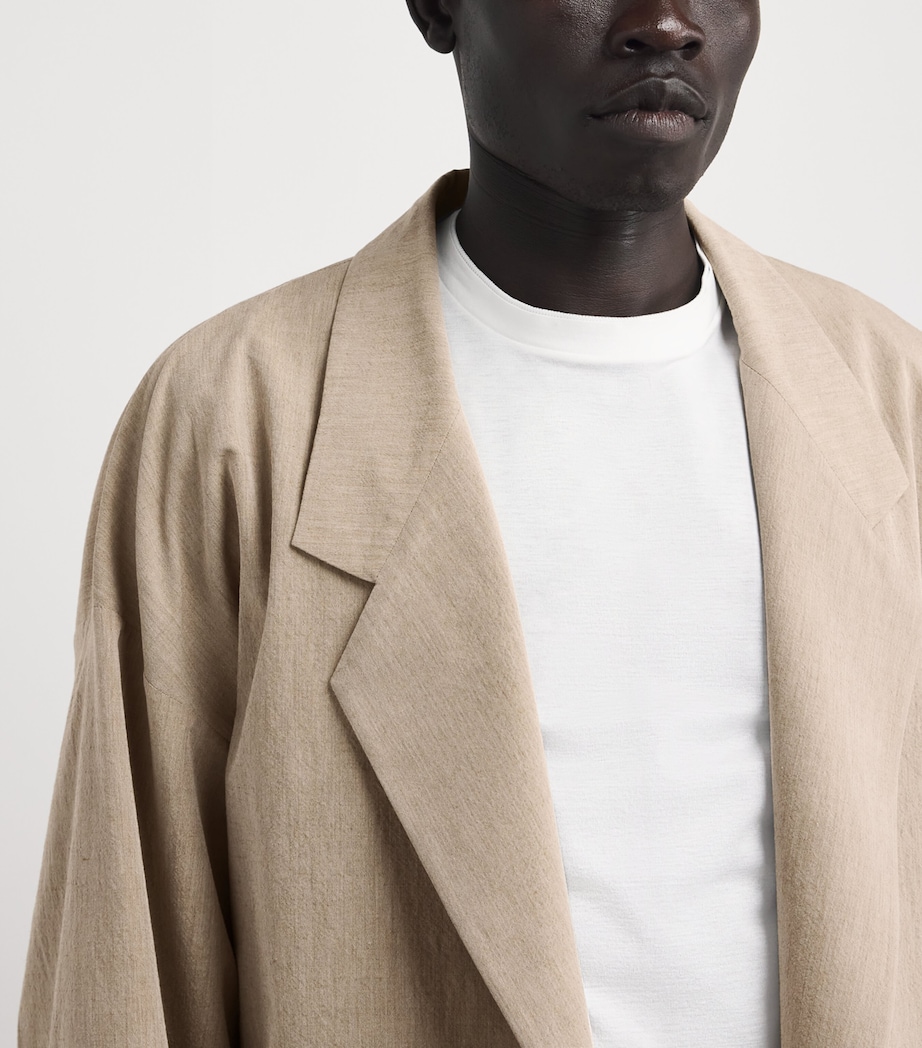 Virgin Wool-Cotton Unlined California Blazer DUNE PEARL Image 6