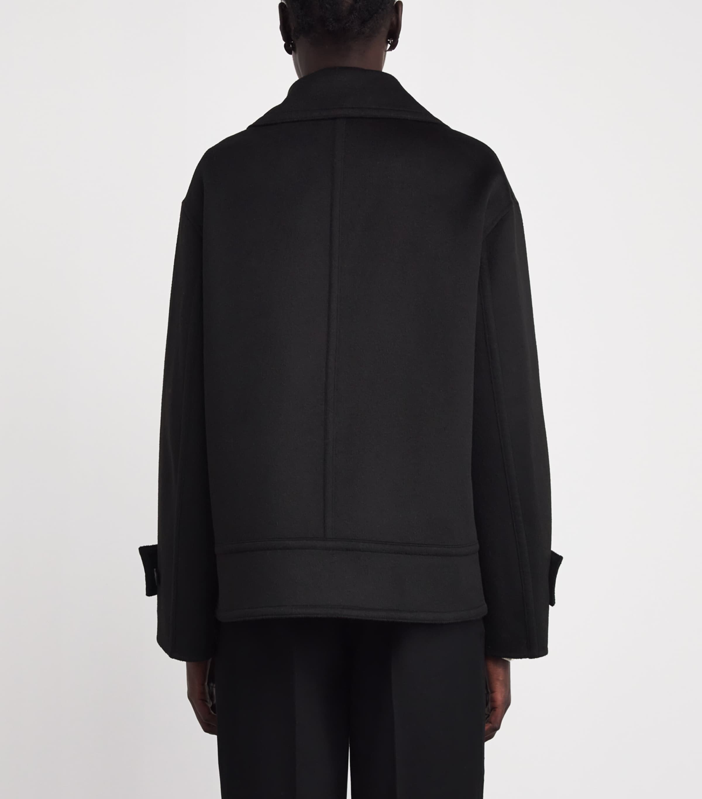 Joseph Womens Wool-Cashmere Weston Pea Coat Black Image 4