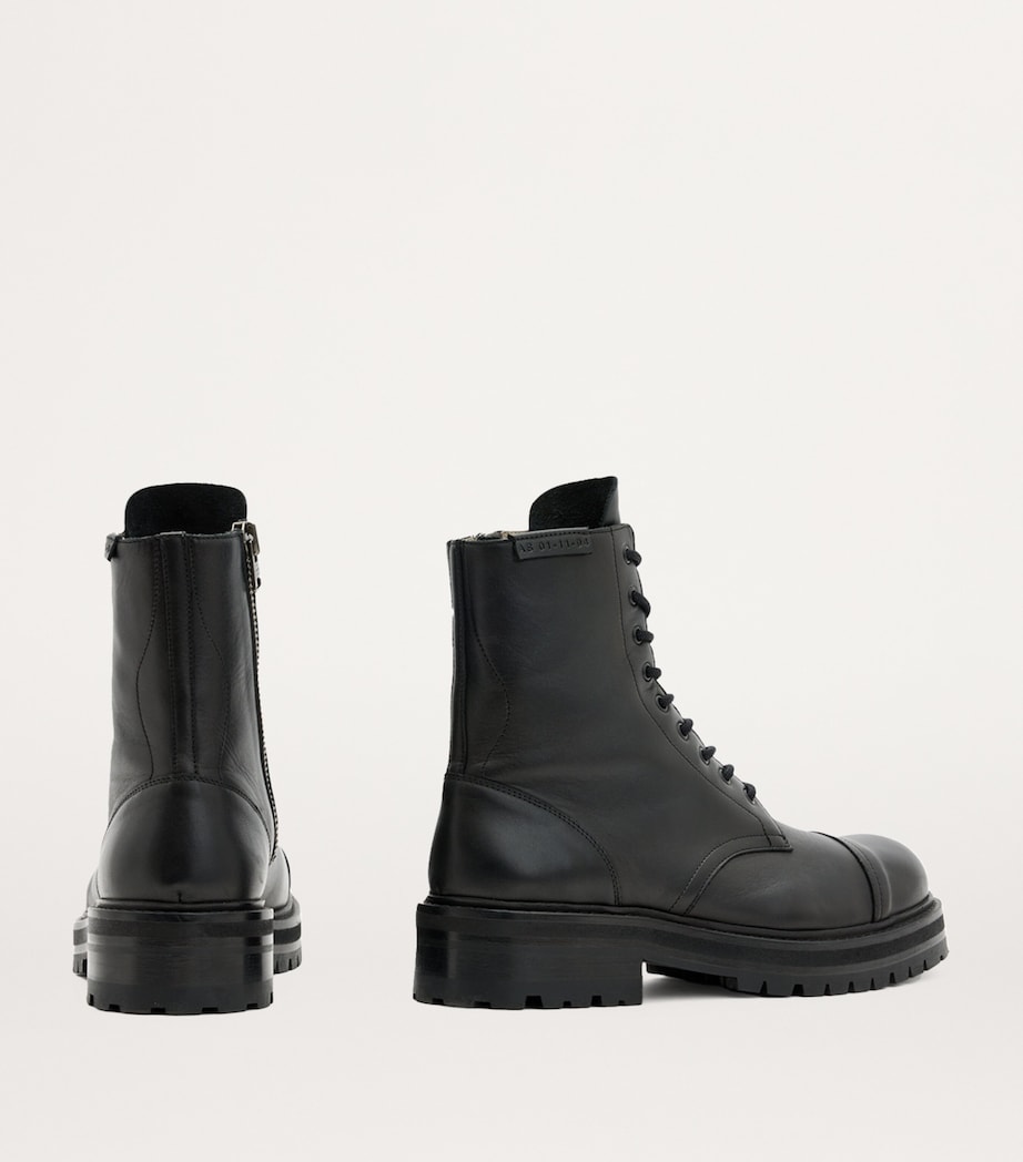 AllSaints Leather Hank Lace-Up Boots Black Image 2