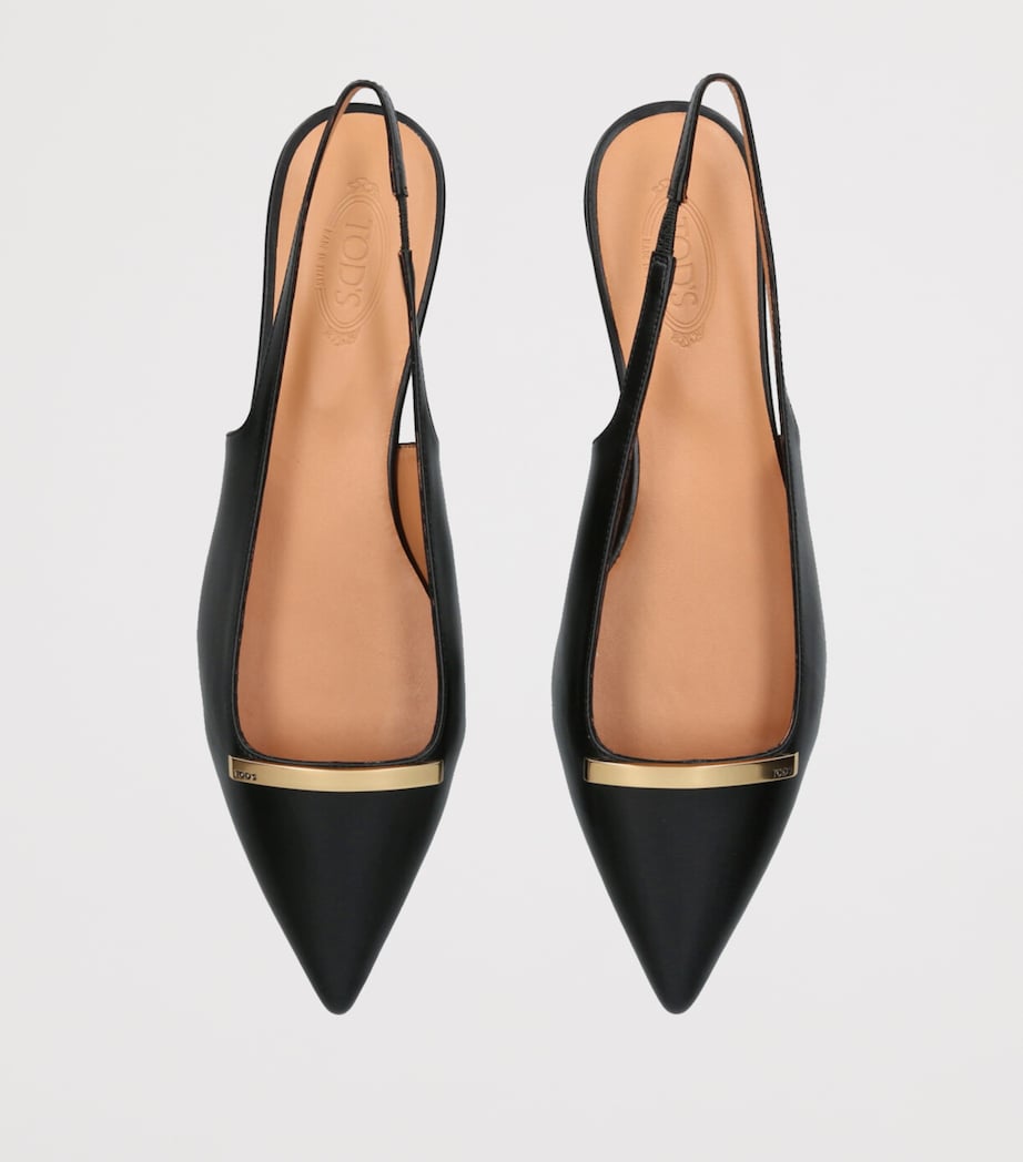 Leather Barretta Cuoio Slingbacks BLACK Image 4