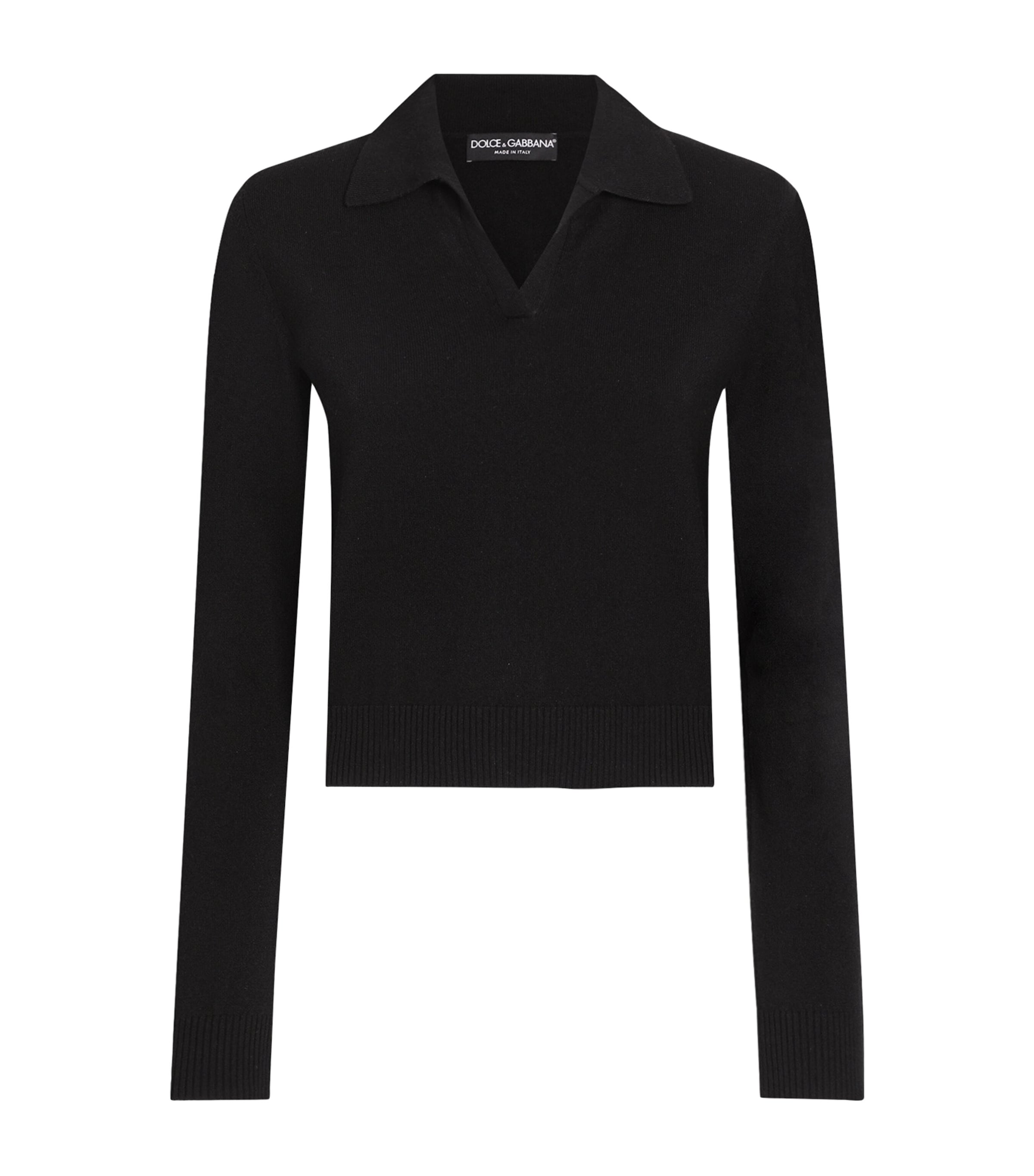 Cashmere Henley Sweater N0000-BLACK Image 1