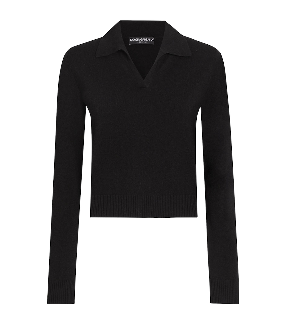 Cashmere Henley Sweater N0000-BLACK Image 1