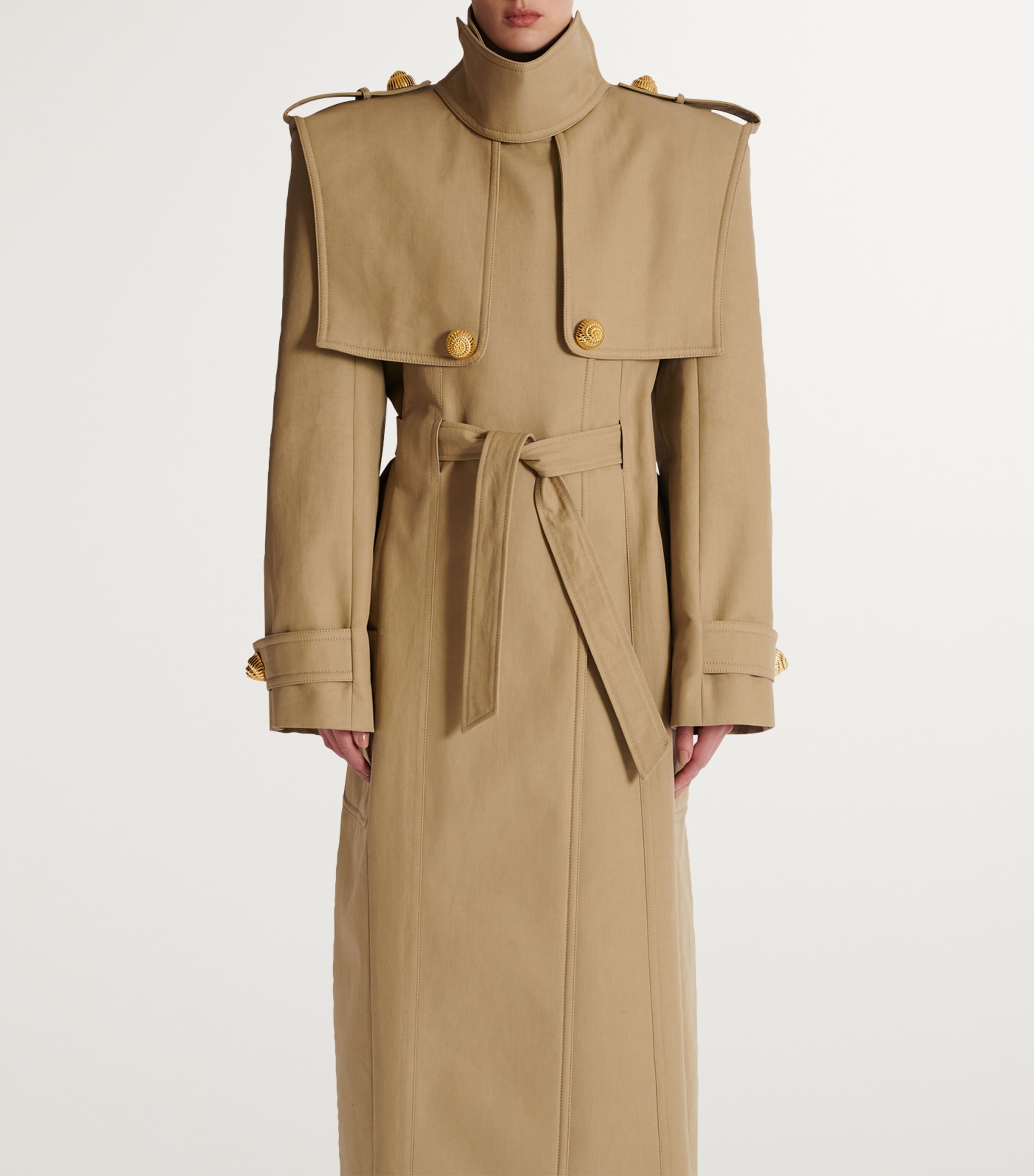 Balmain Belted Trench Coat | Harrods UK