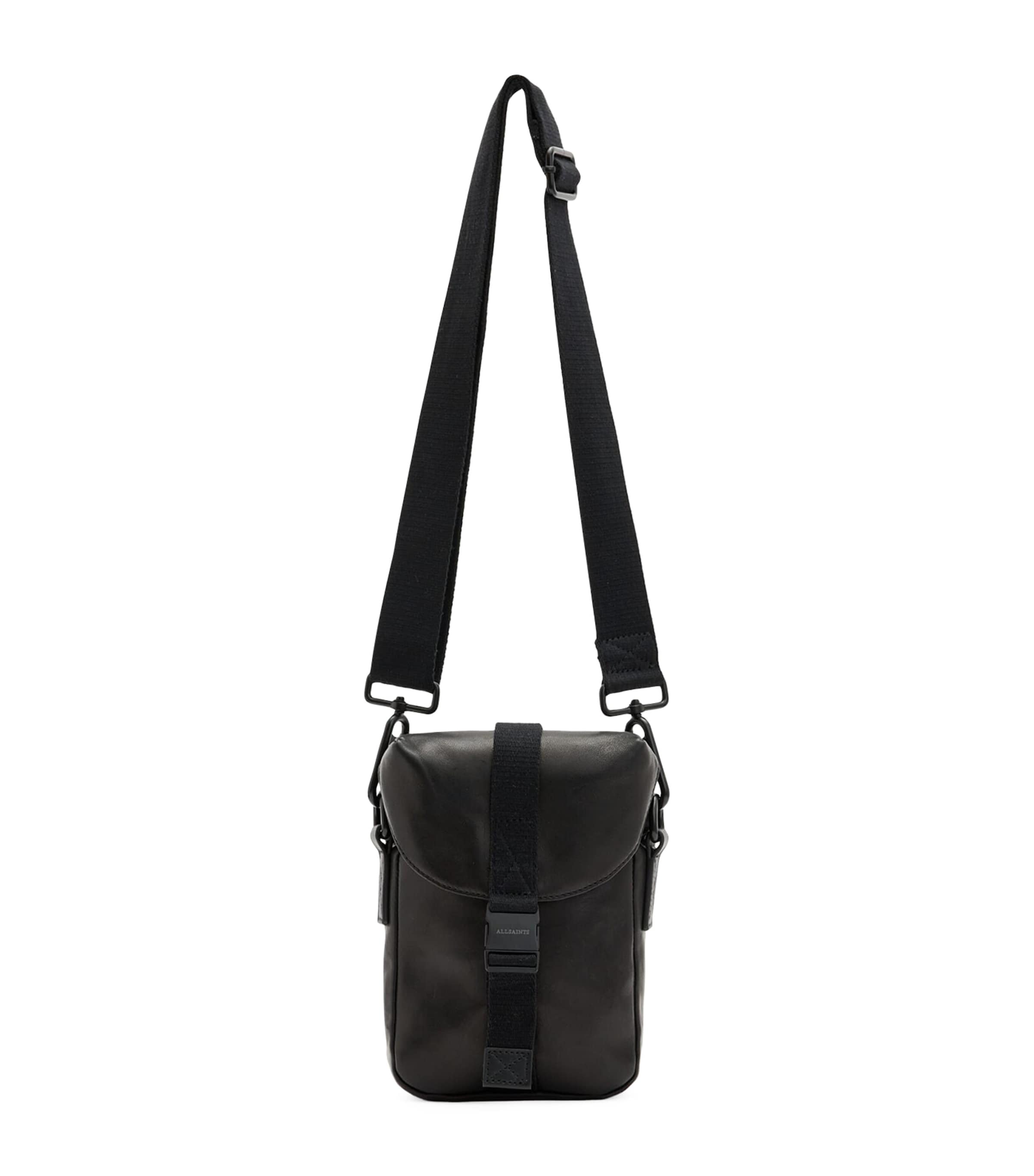 Allsaints Leather Juan Cross-body Bag In Black