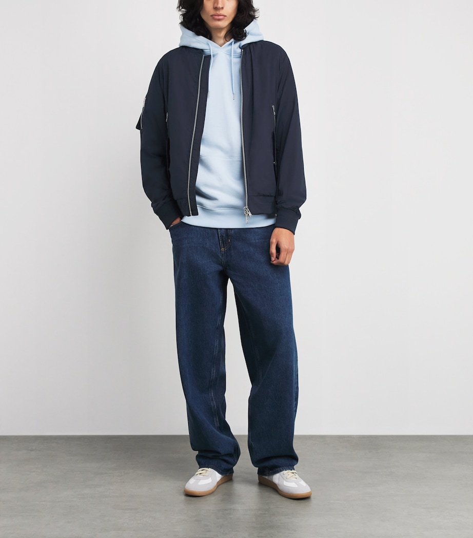 Courville Crinkle Bomber Jacket 833 NAVY Image 2