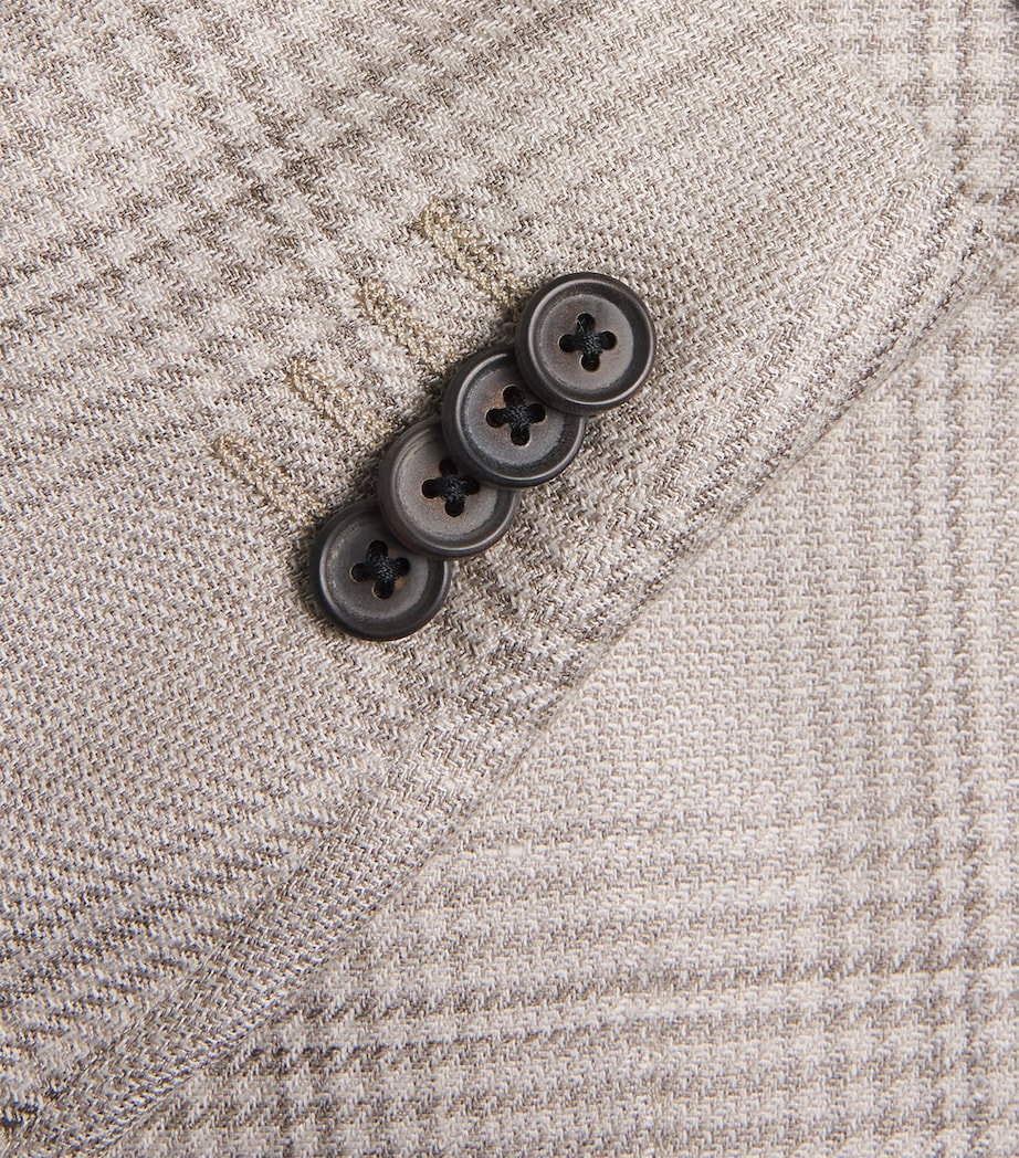 Corneliani Mens Check Leader Soft Blazer Natural / Beige Image 6