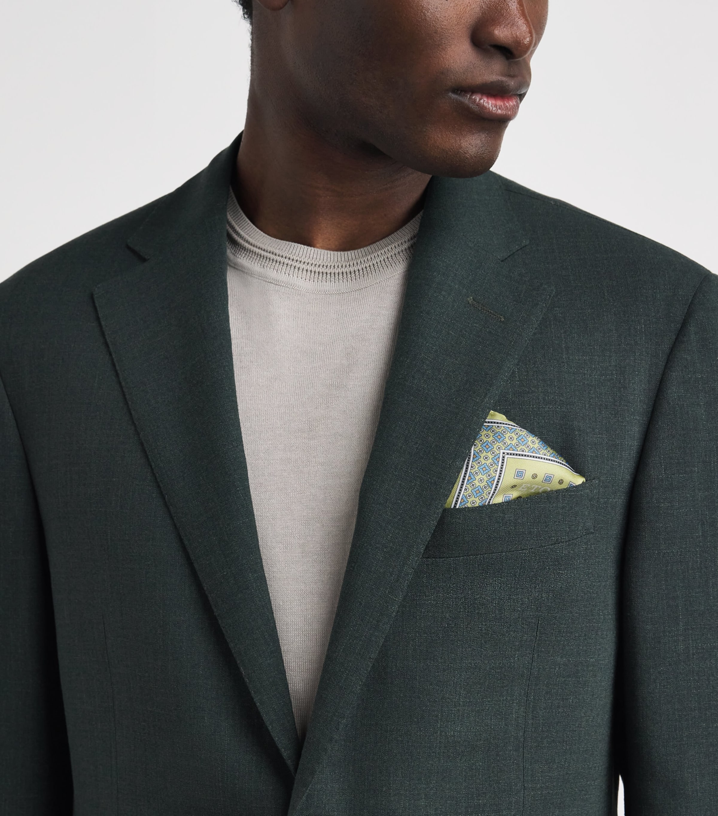Eton Silk Floral Pocket Square Yellow Image 2