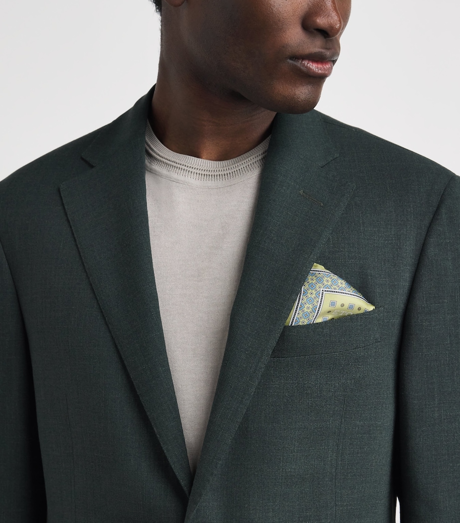 Eton Silk Floral Pocket Square Yellow Image 2