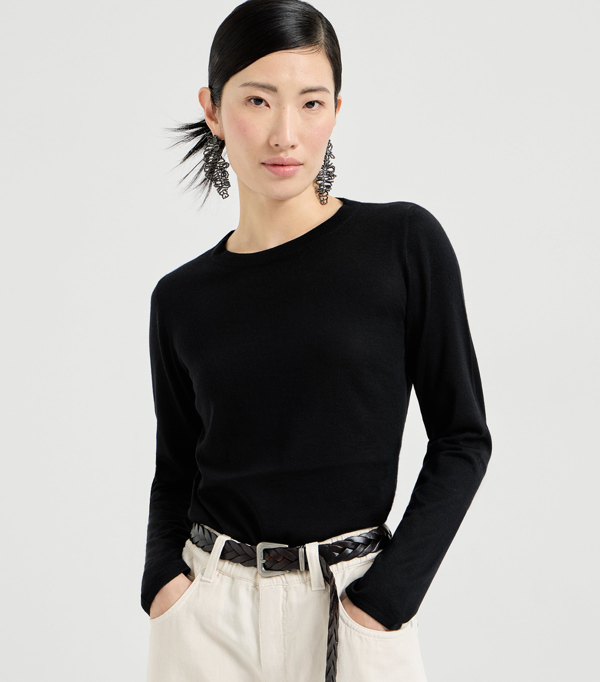 Brunello Cucinelli Womens Cashmere-Silk Sweater Image 3