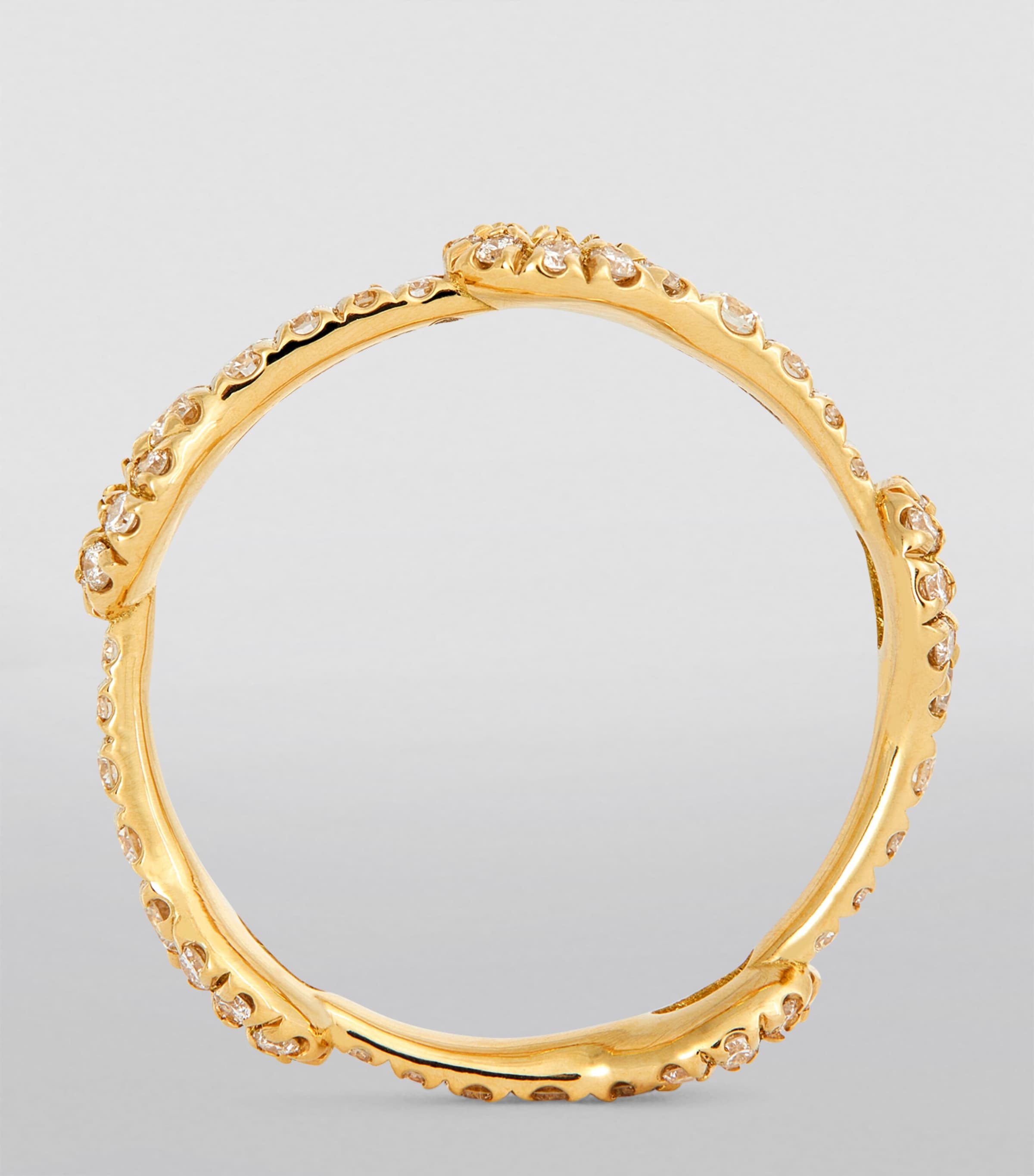 Melissa Kaye Yellow Gold and Diamond Mini Lola Needle Ring | Harrods UK