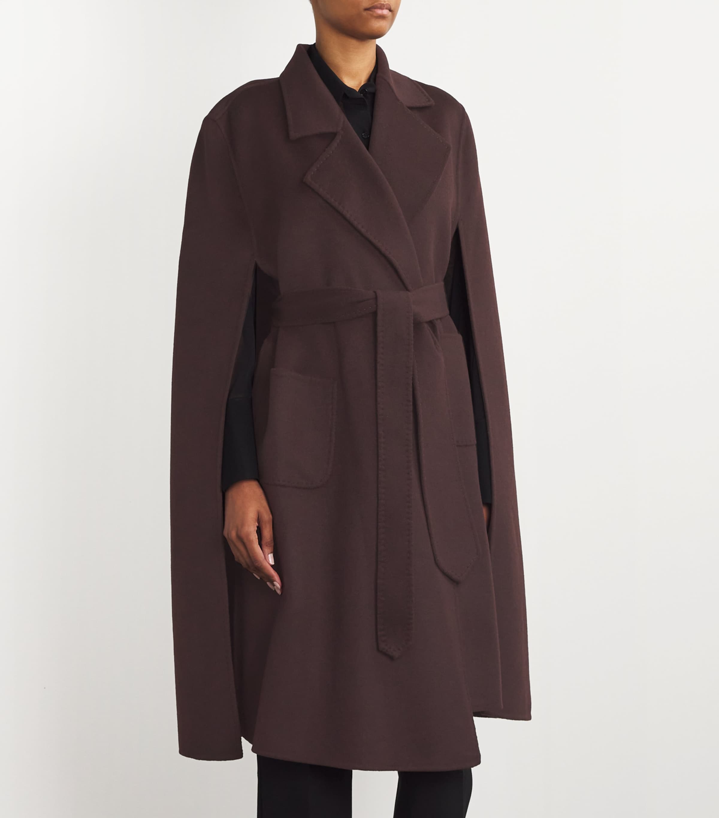 Wolk Morais Brown Cashmere On Set Cape Coat | Harrods US