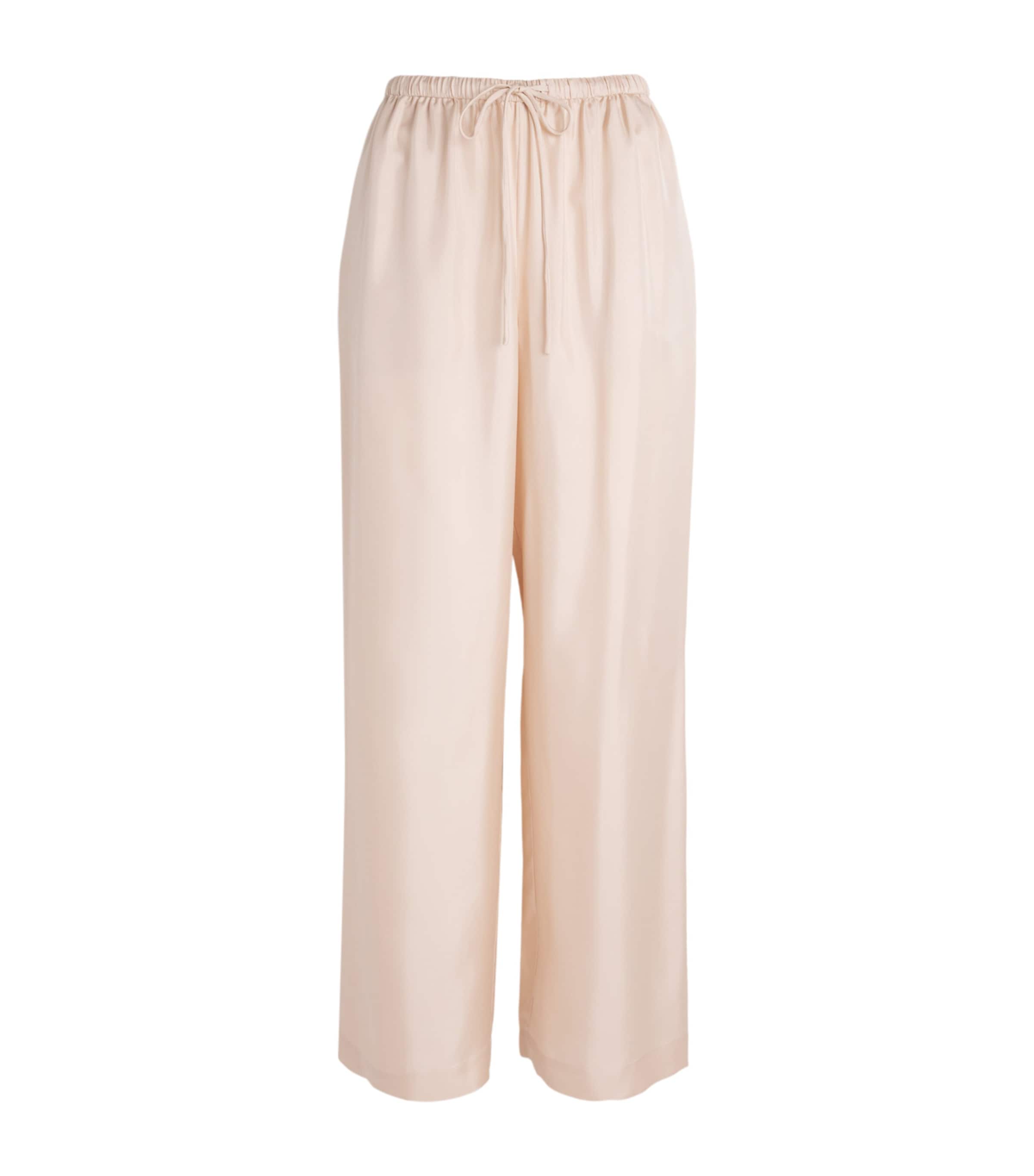 Róhe Womens Silk Relaxed Straight Trousers Rose Image 1