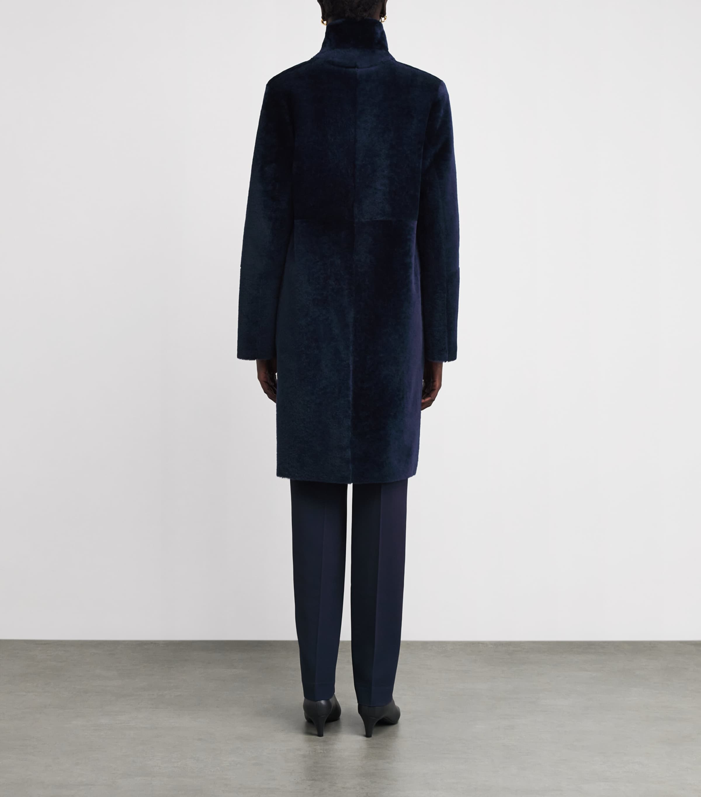 Shearling Reversible Brittany Coat INDIGO Image 4