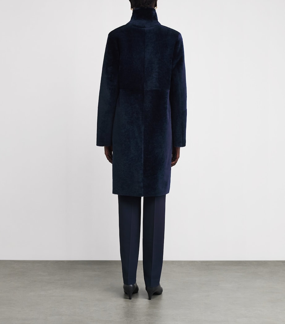 Shearling Reversible Brittany Coat INDIGO Image 4