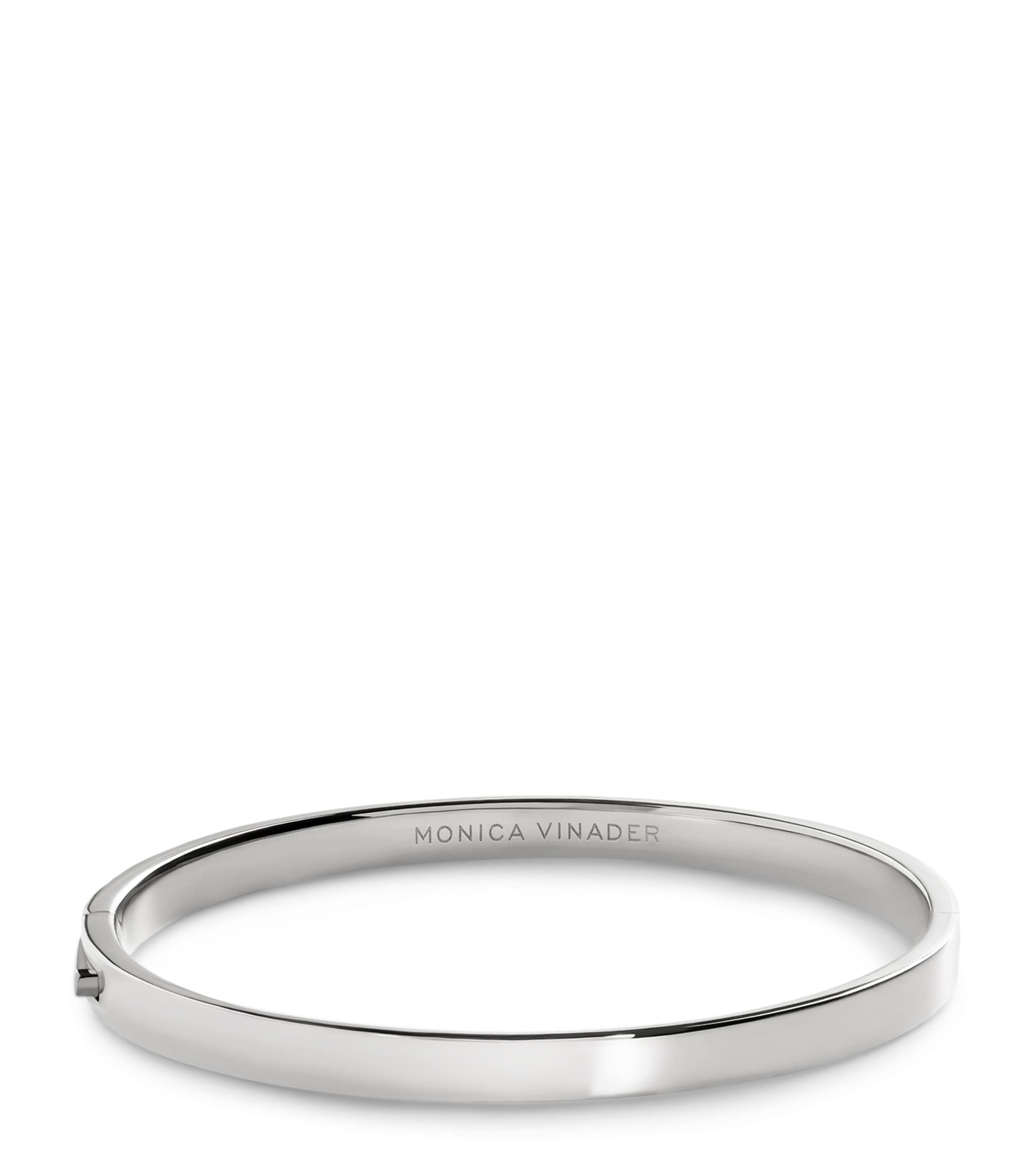 Monica Vinader Sterling Silver Essentials Bangle In Silver