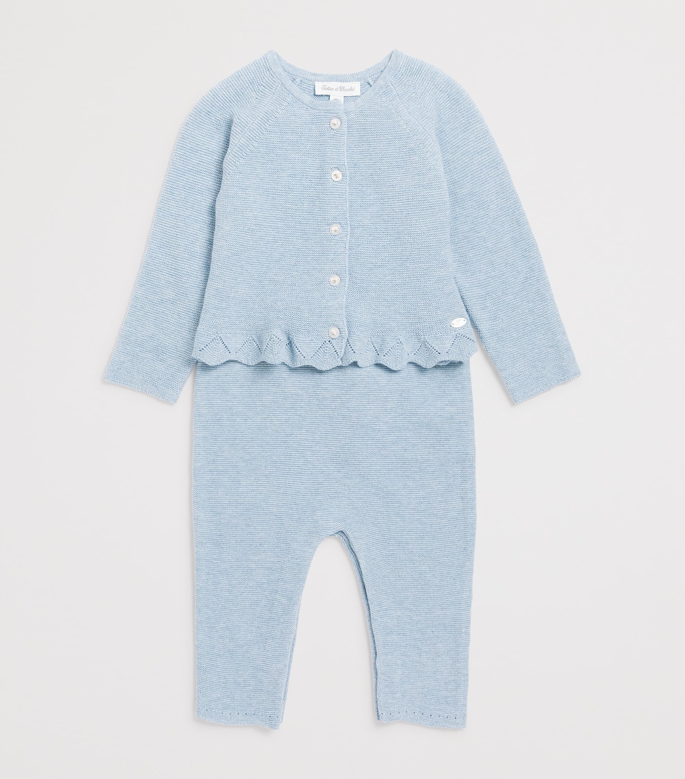 Cotton Frill-Detail Cardigan (1-24 Months) 40CÉLESTE Image 3