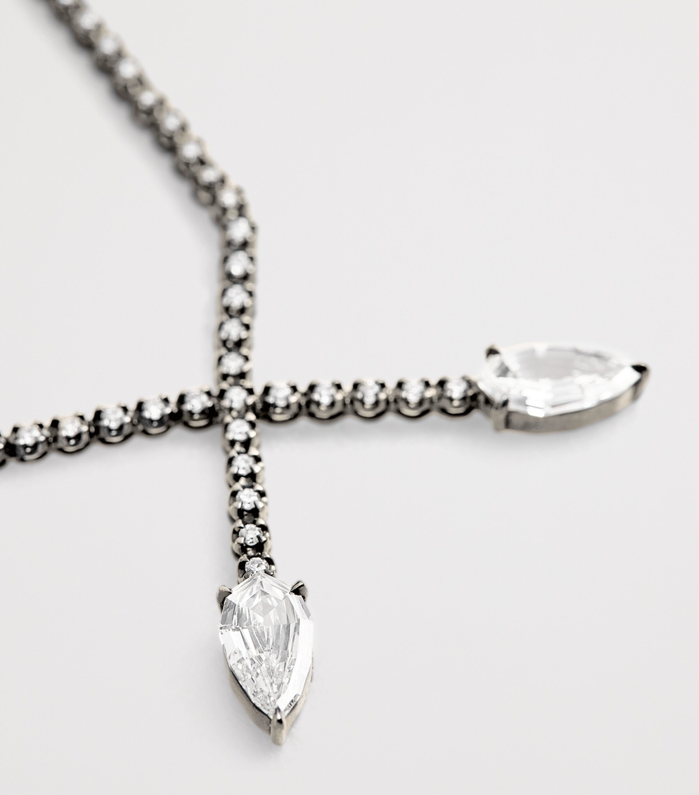 Blackened White Gold and Diamond X Necklace BLACK GOLD Image 5