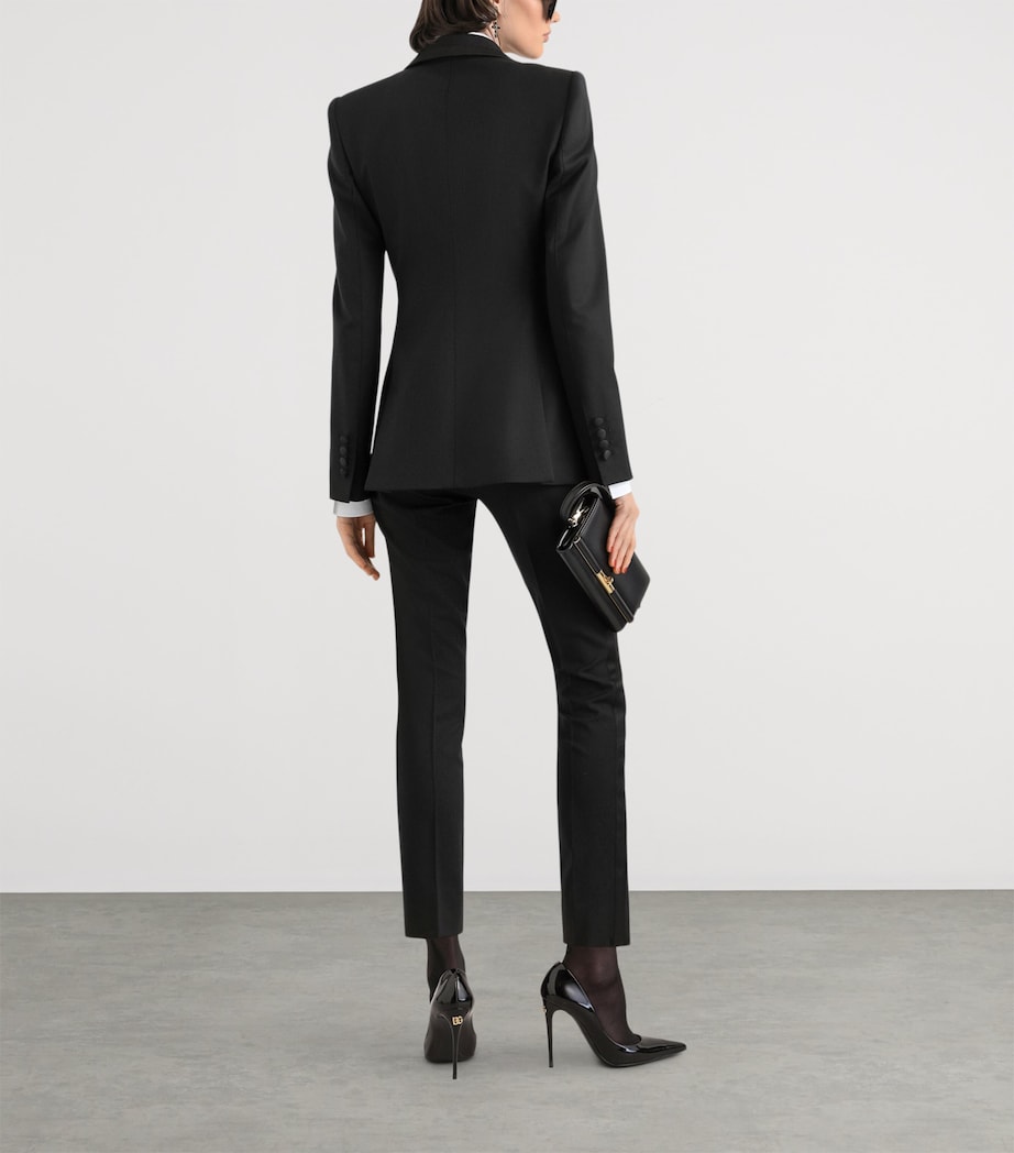 Dolce&Gabbana Womens Virgin Wool-Blend Blazer Black Image 3