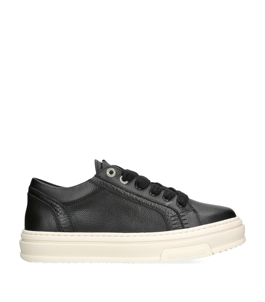 Tumbled Leather HTN Sneakers BLACK Image 1