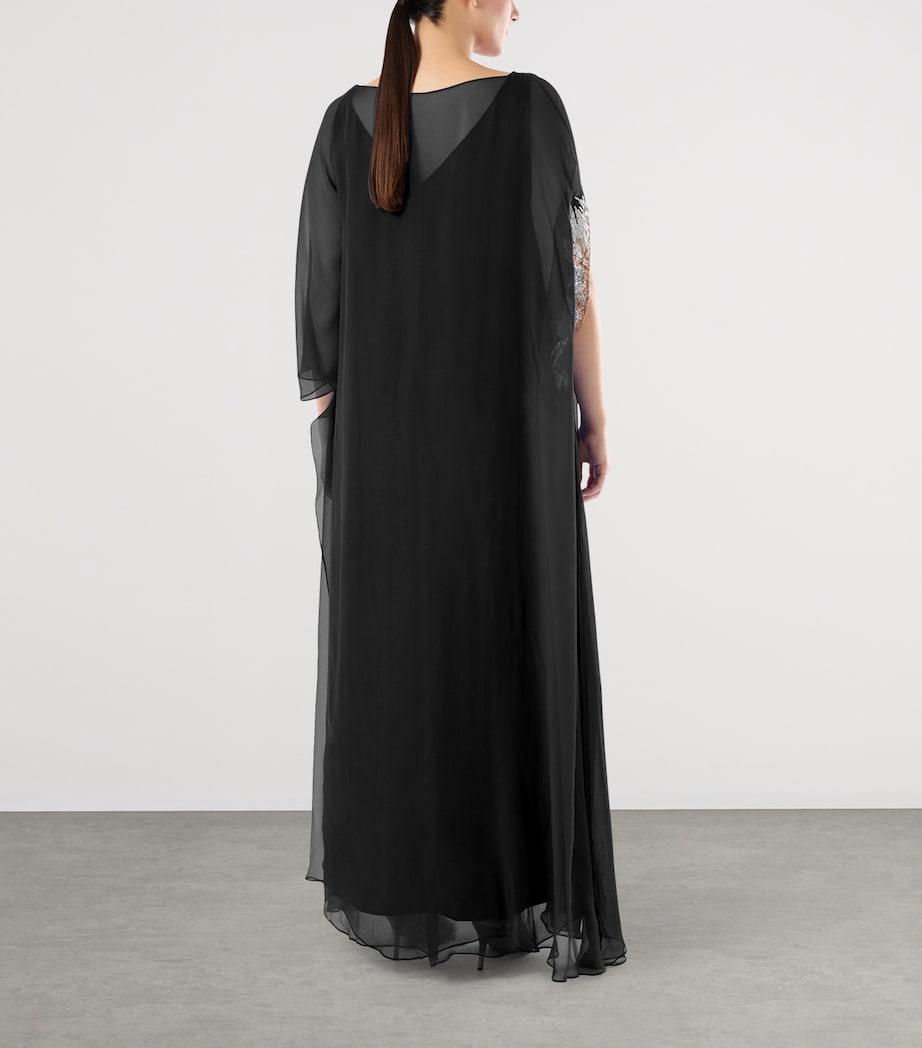 Silk Embellished Maxi Dress BLACK Image 3