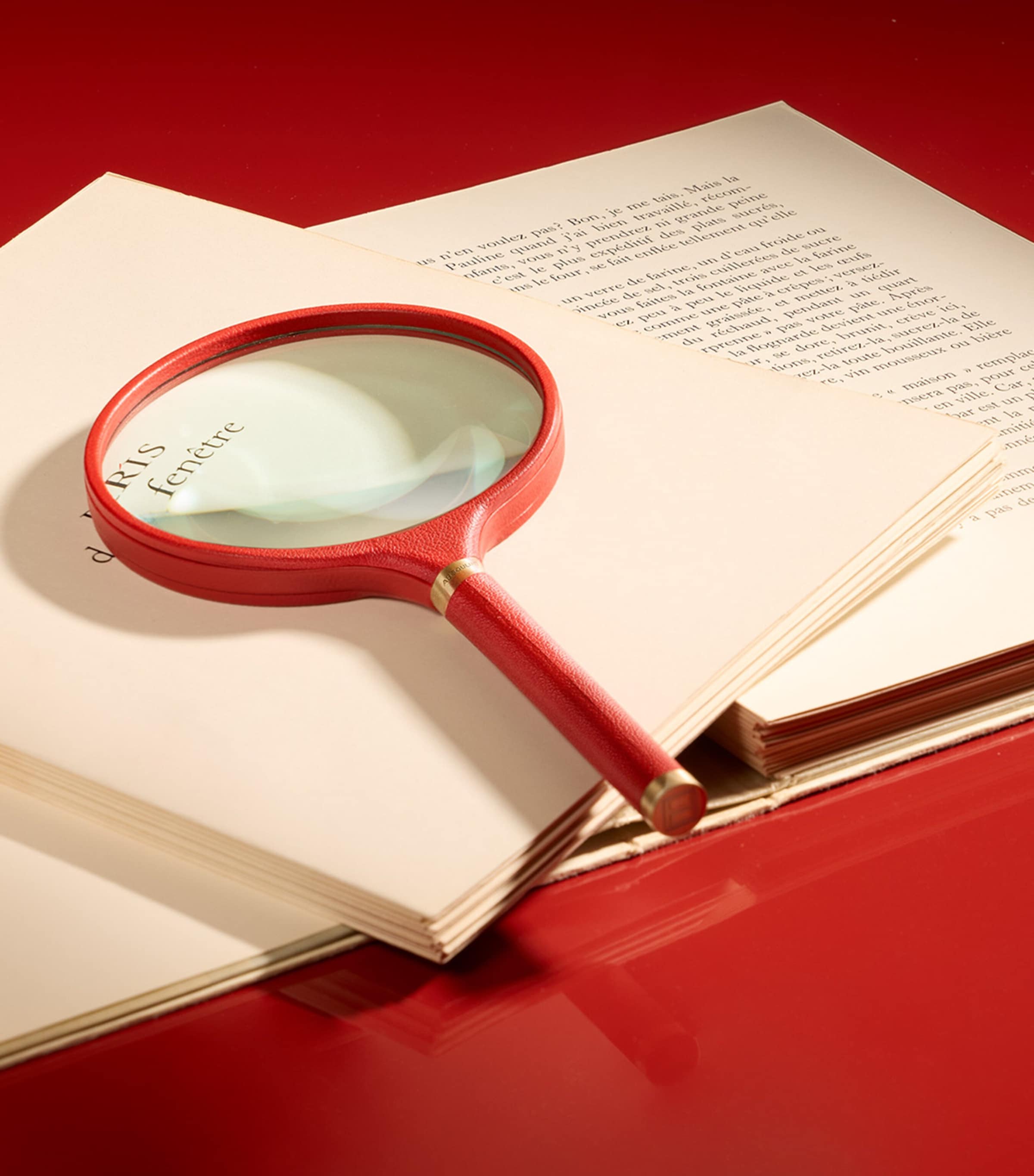 Leather Archival Magnifying Glass RED Image 2