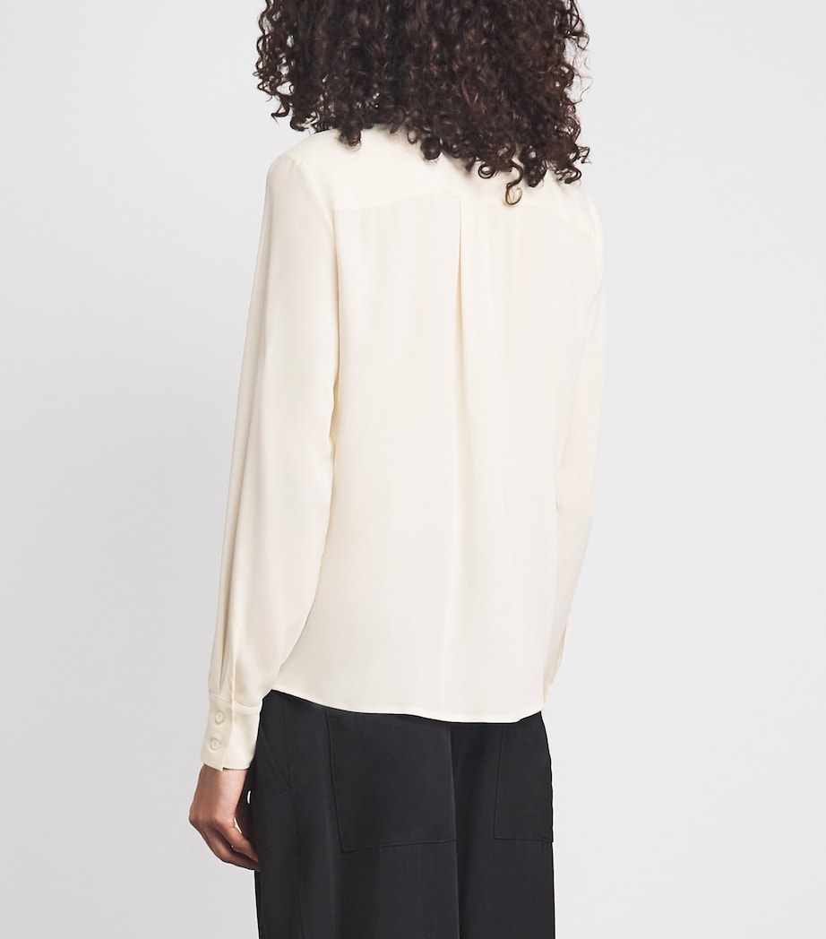 Fabiana Filippi Womens Crêpe de Chine Bow-Detail Shirt Burro Image 5