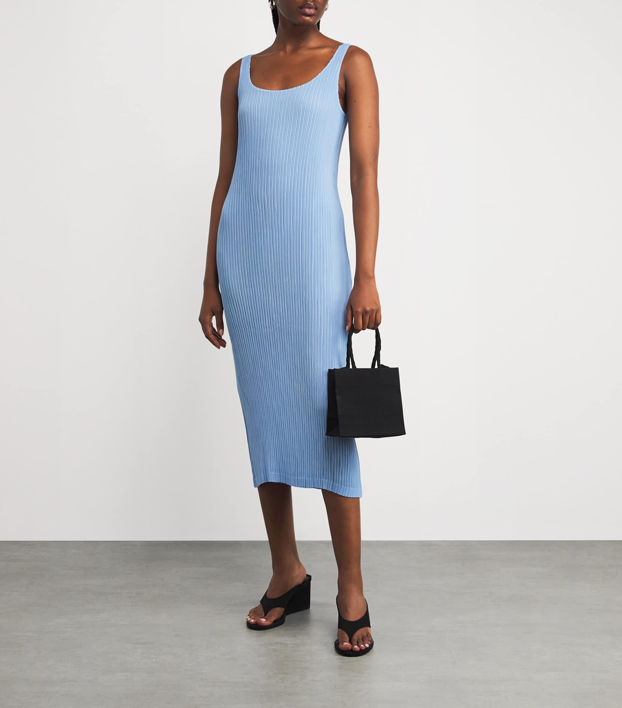 Hatching Midi Dress LIGHT BLUE Image 2