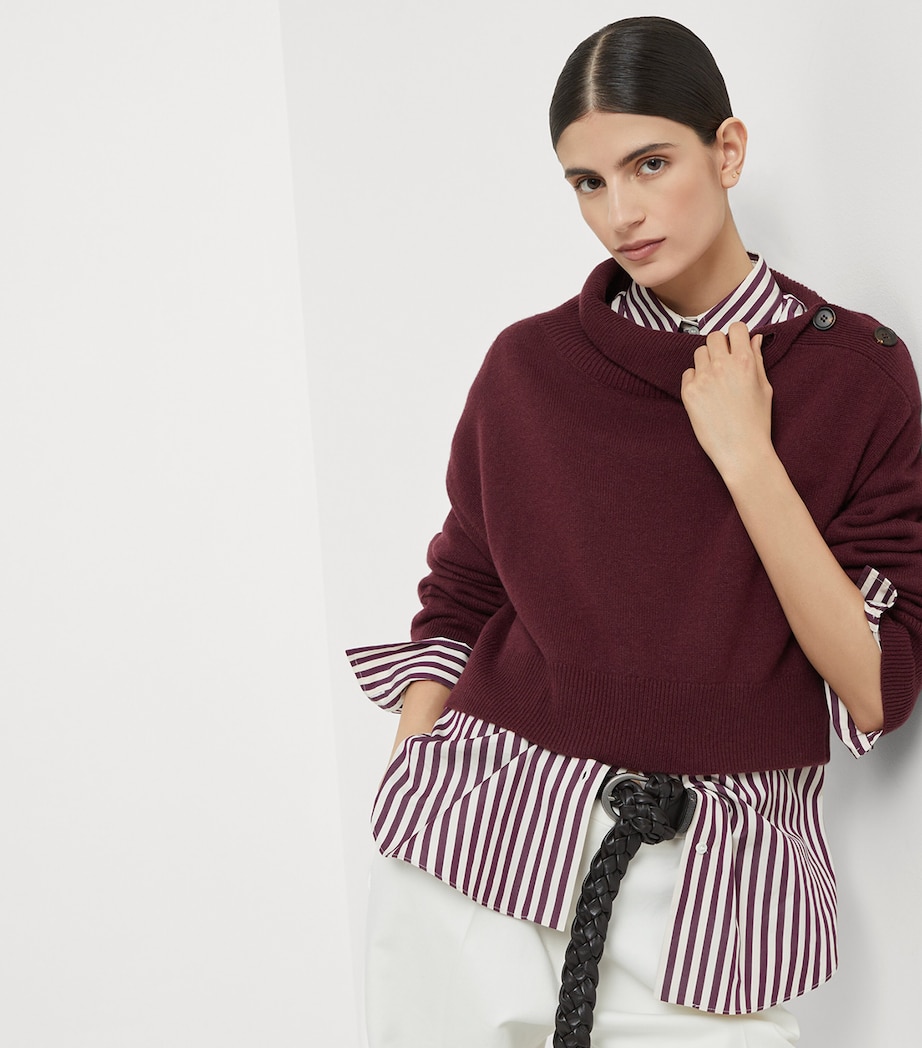 Cashmere Cropped High-Neck Sweater C9663 Image 6