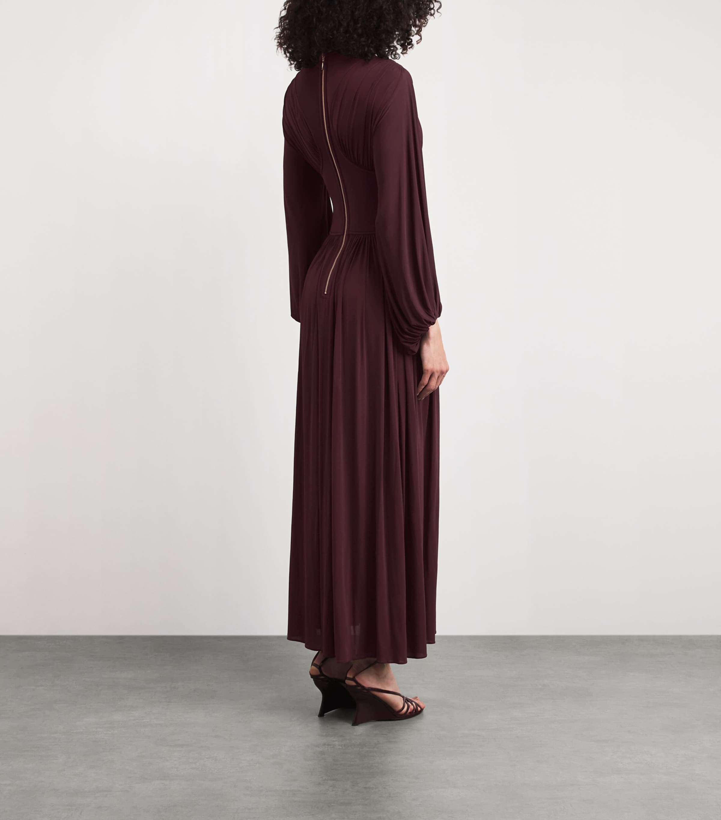 Zimmermann Womens Gathered Luna Maxi Dress Mahogany Image 4