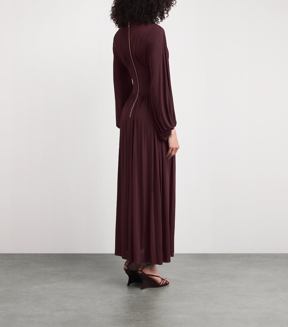 Zimmermann Womens Gathered Luna Maxi Dress Mahogany Image 4