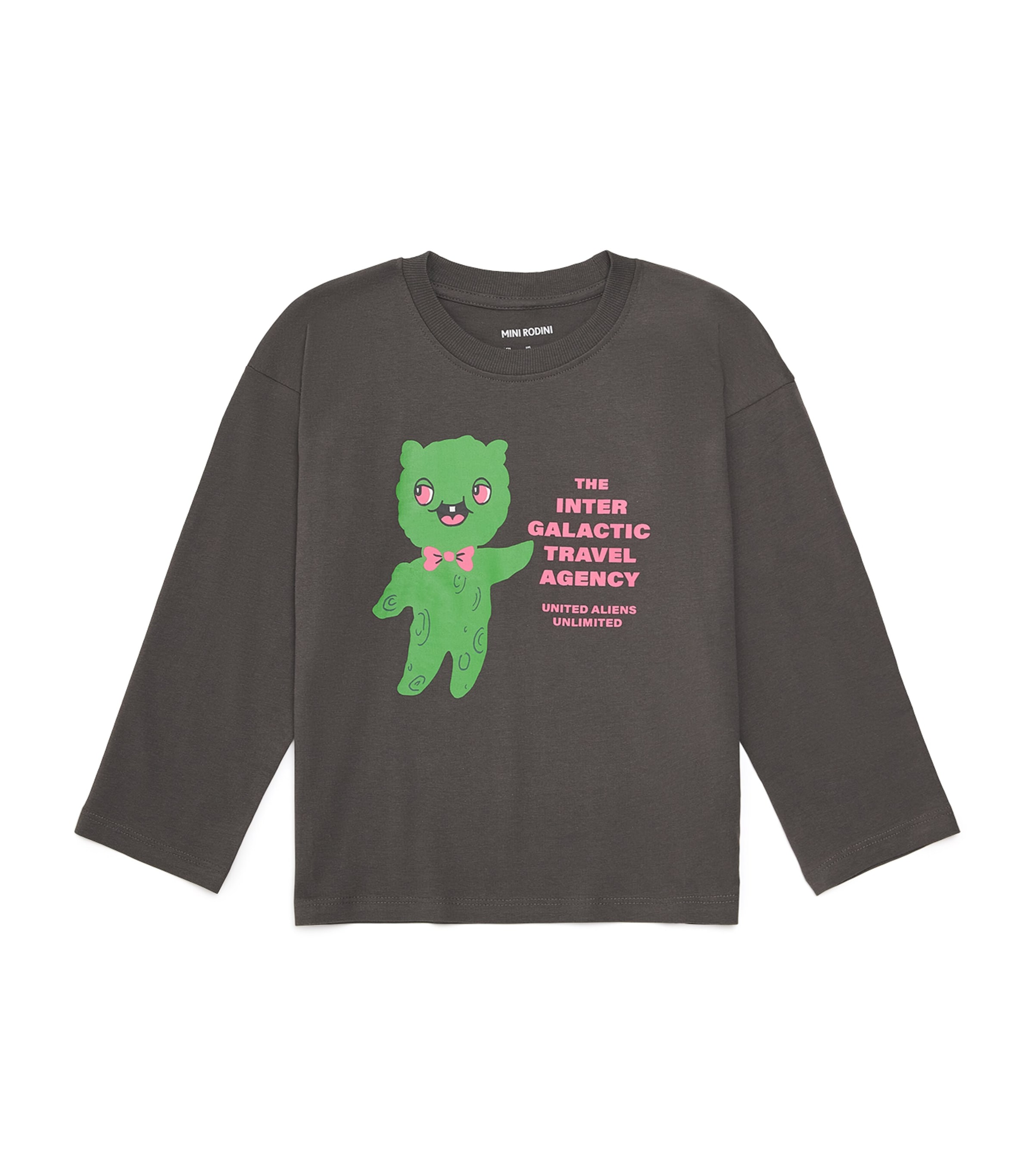 Mini Rodini Cotton Alien T-Shirt (3-11 Years) Grey Image 1