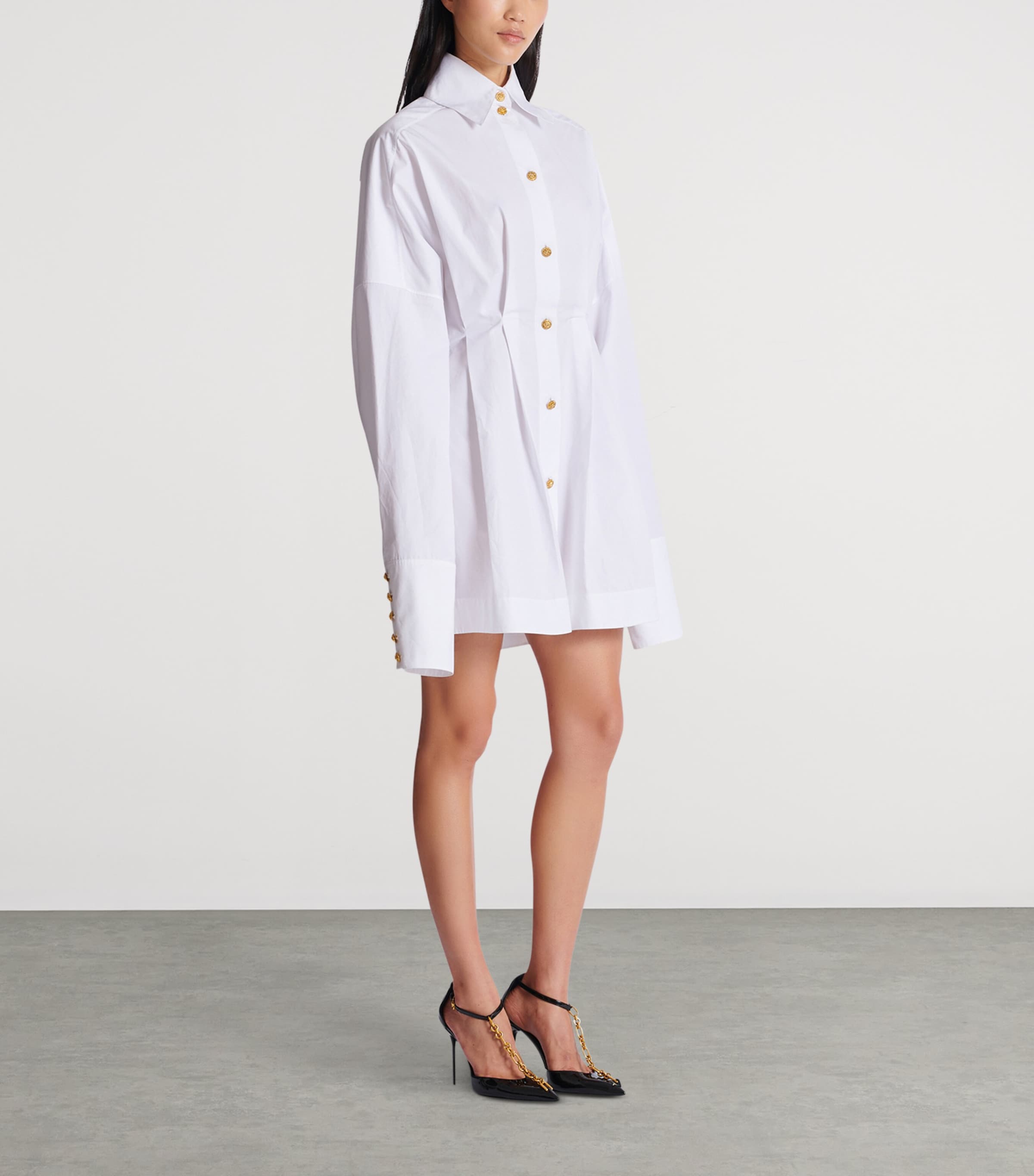 Cotton Poplin Shirt Dress 0FB BLANC OPTIQUE Image 2