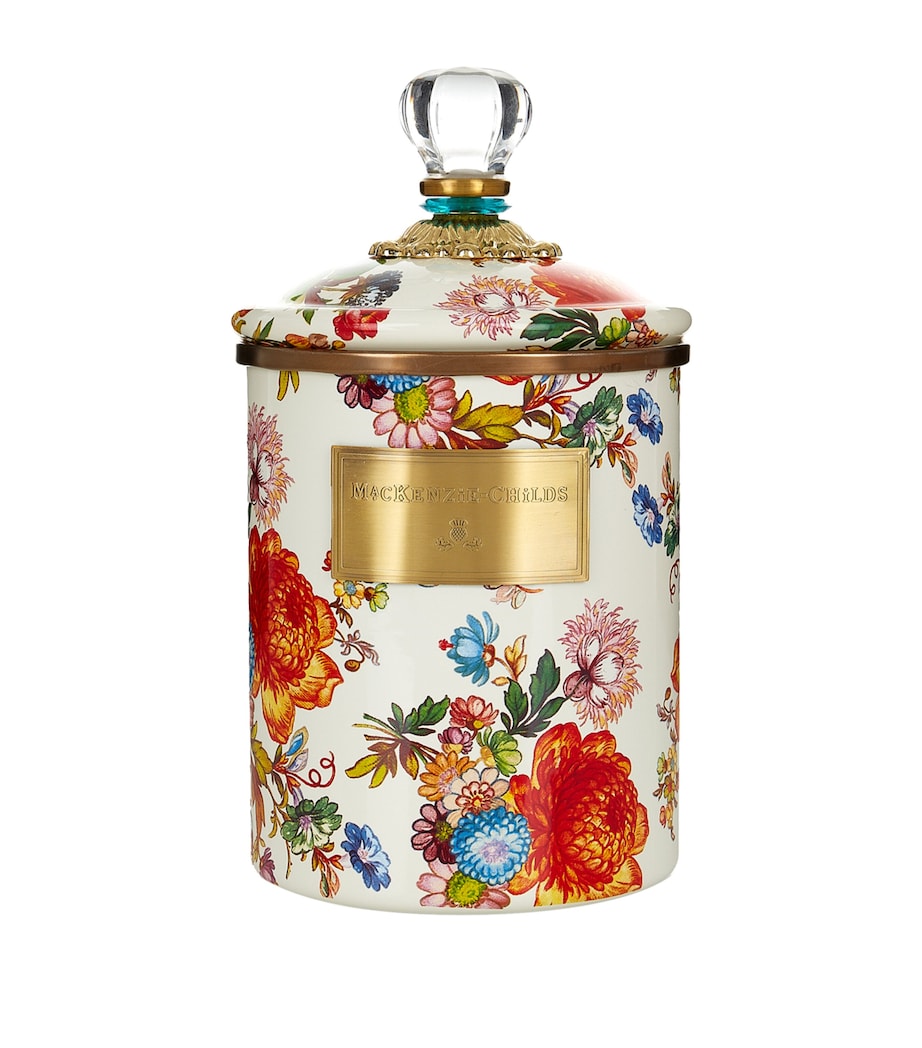 Medium Flower Market Canister WHITE Image 1