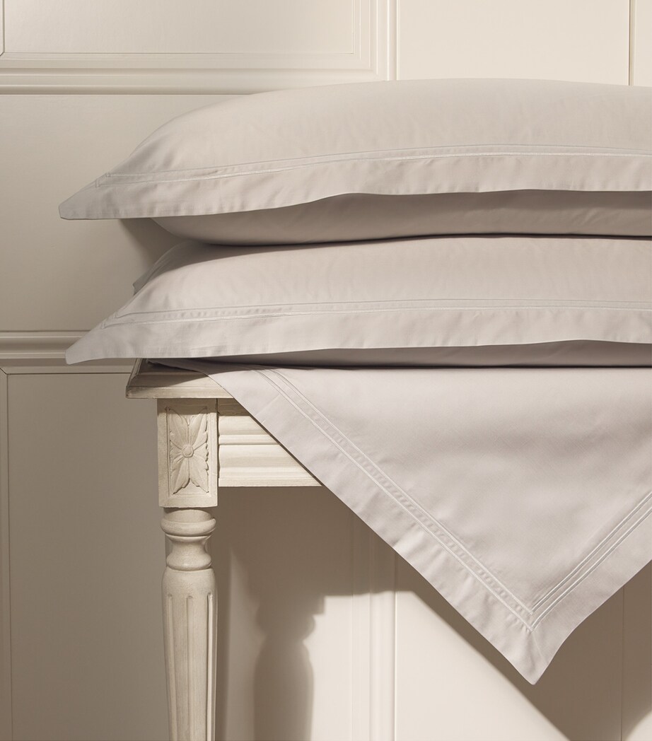 Harrods of London Brompton II Double Flat Sheet (230cm x 260cm) Light Grey Image 6
