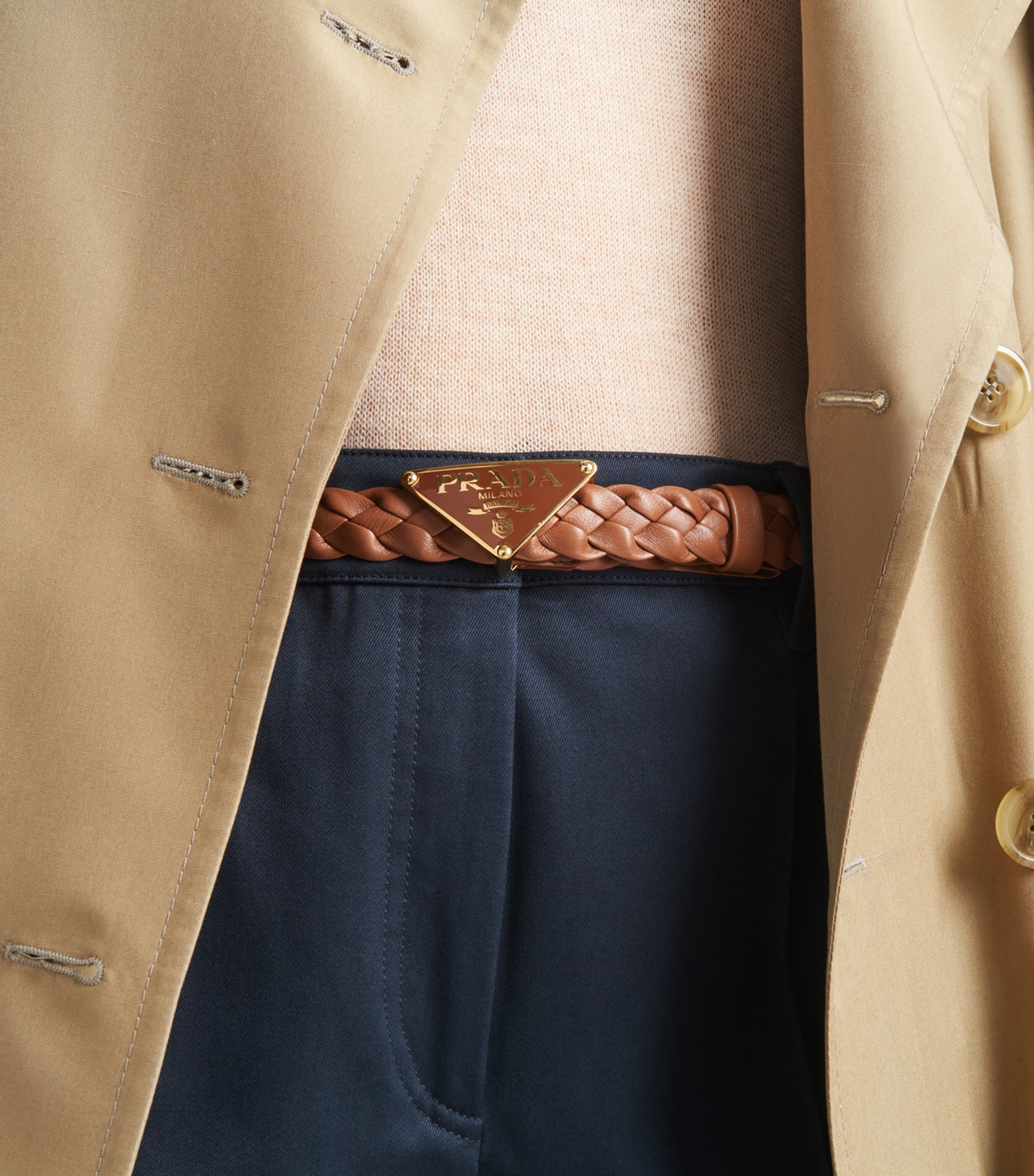 Nappa Leather Braided Belt F0046 Image 2